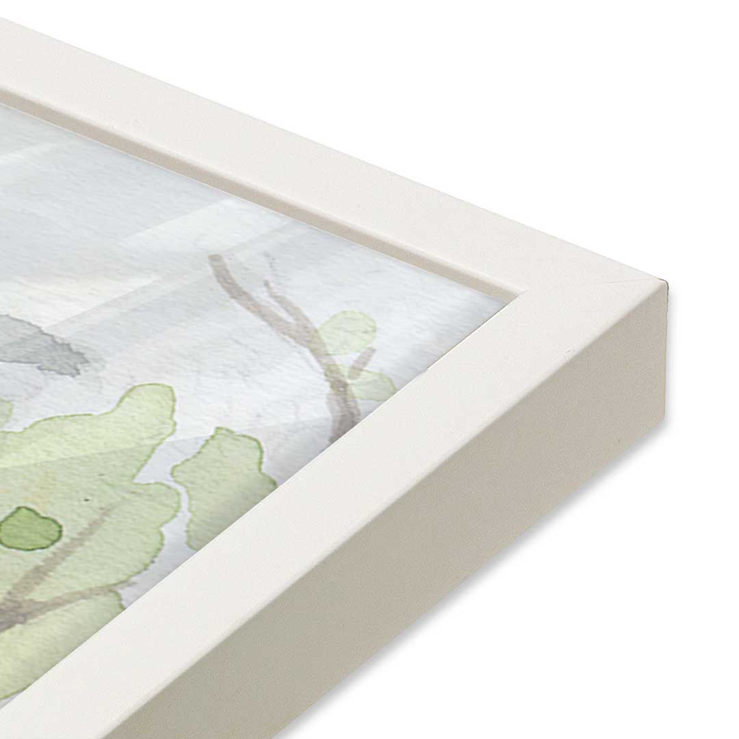 [Color:Opaque White], Picture of art in a Opaque White frame at an angle