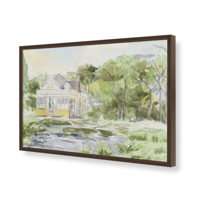 [Color:Brown], Picture of art in a Brown frame of the corner