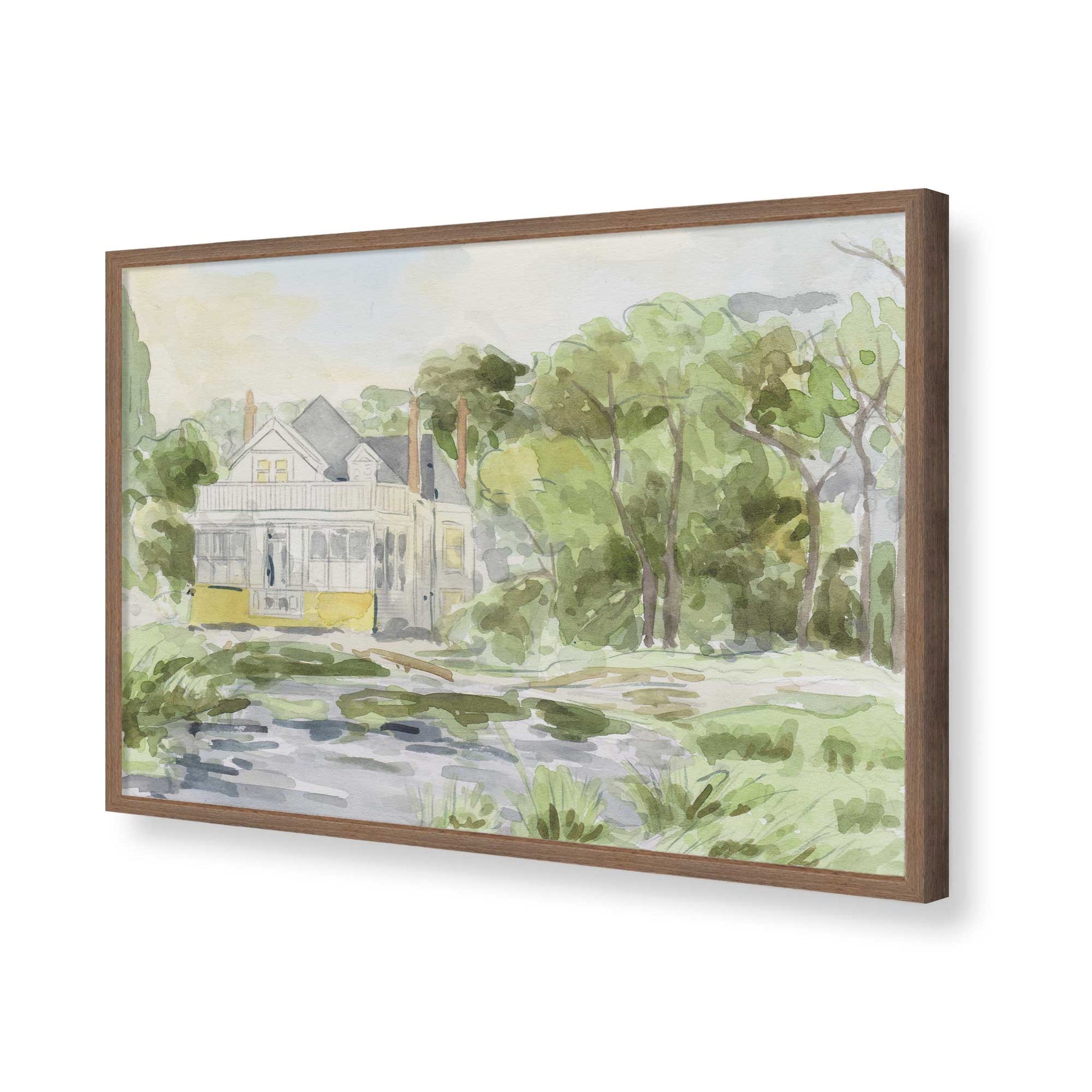[Color:Walnut], Picture of art in a Walnut frame of the corner