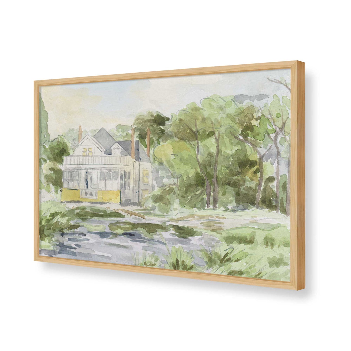 [Color:American Maple], Picture of art in a American Maple frame of the corner