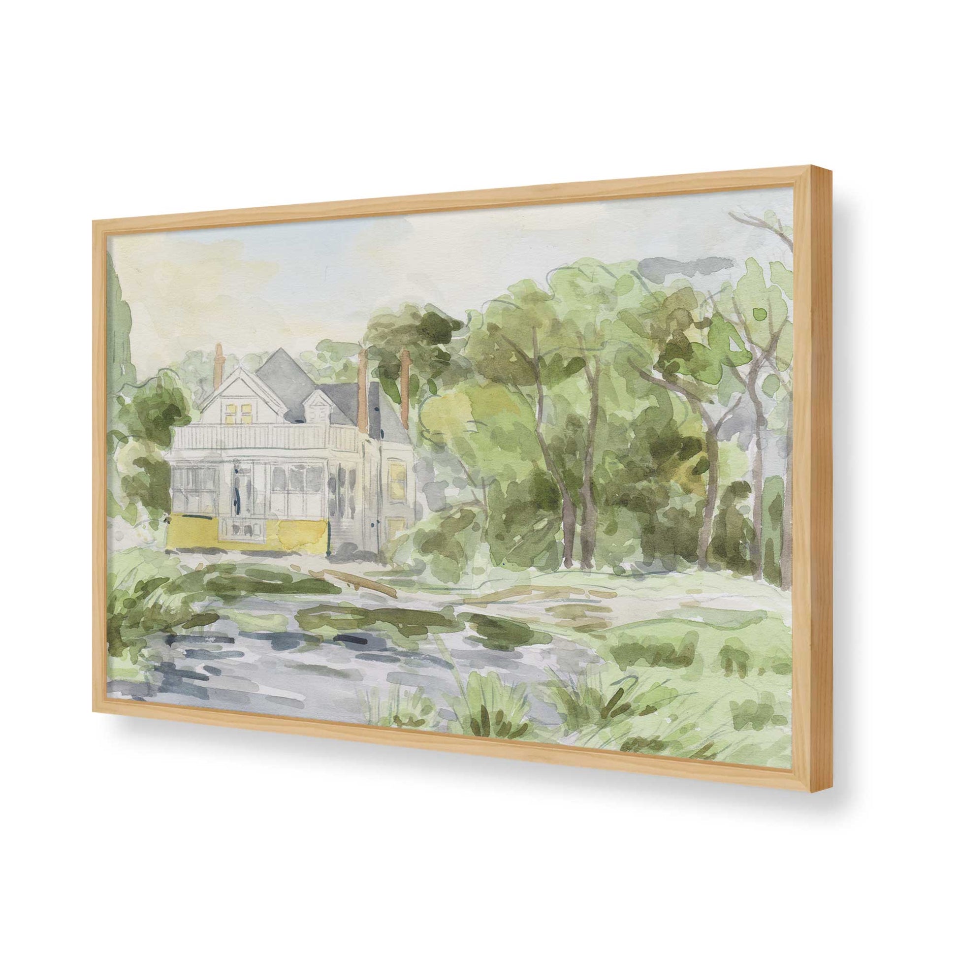 [Color:American Maple], Picture of art in a American Maple frame of the corner