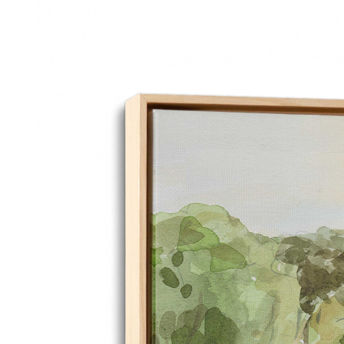 [Color:American Maple], Picture of art in a American Maple frame at an angle