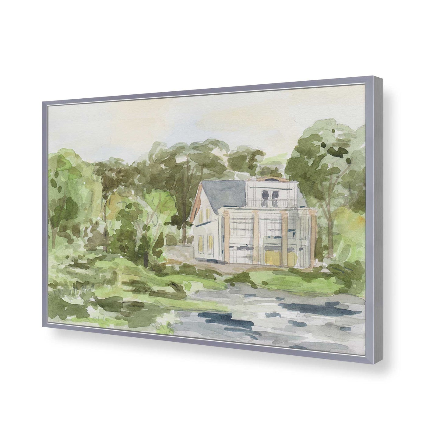 [Color:Polished Chrome], Picture of art in a Polished Chrome frame of the corner