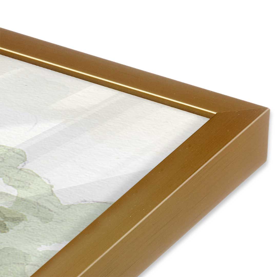 [Color:Polished Gold], Picture of art in a Polished Gold frame at an angle