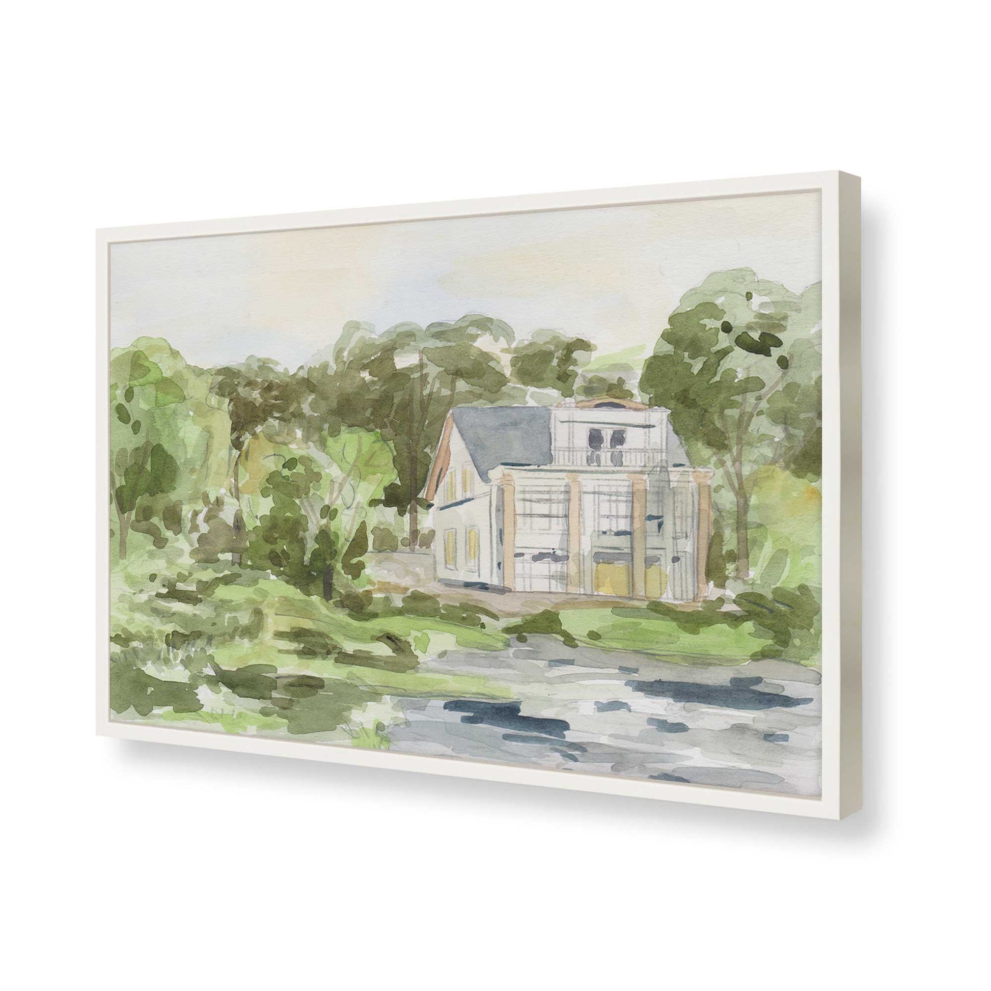 [Color:Opaque White], Picture of art in a Opaque White frame of the corner