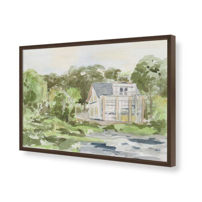 [Color:Brown], Picture of art in a Brown frame of the corner