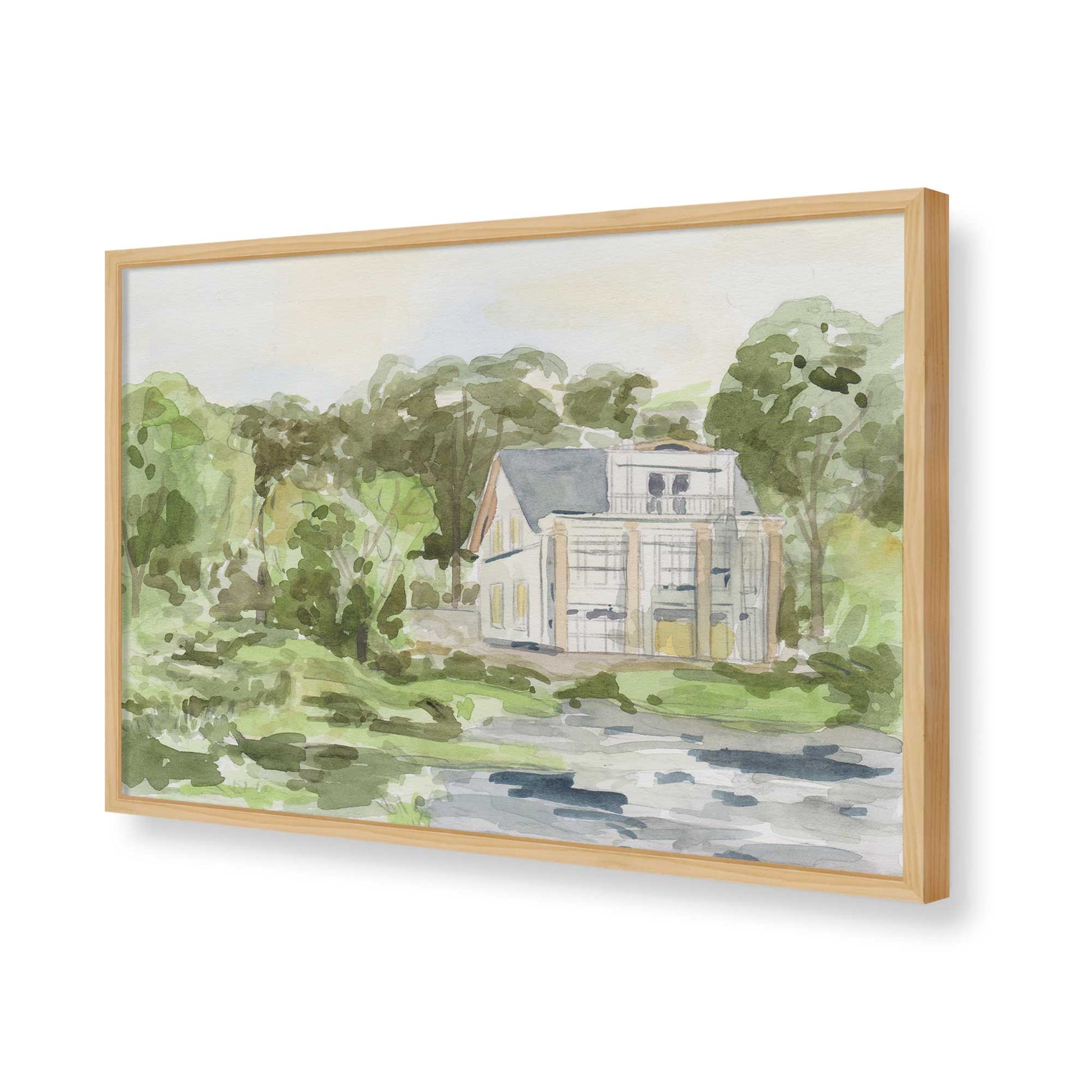[Color:American Maple], Picture of art in a American Maple frame of the corner
