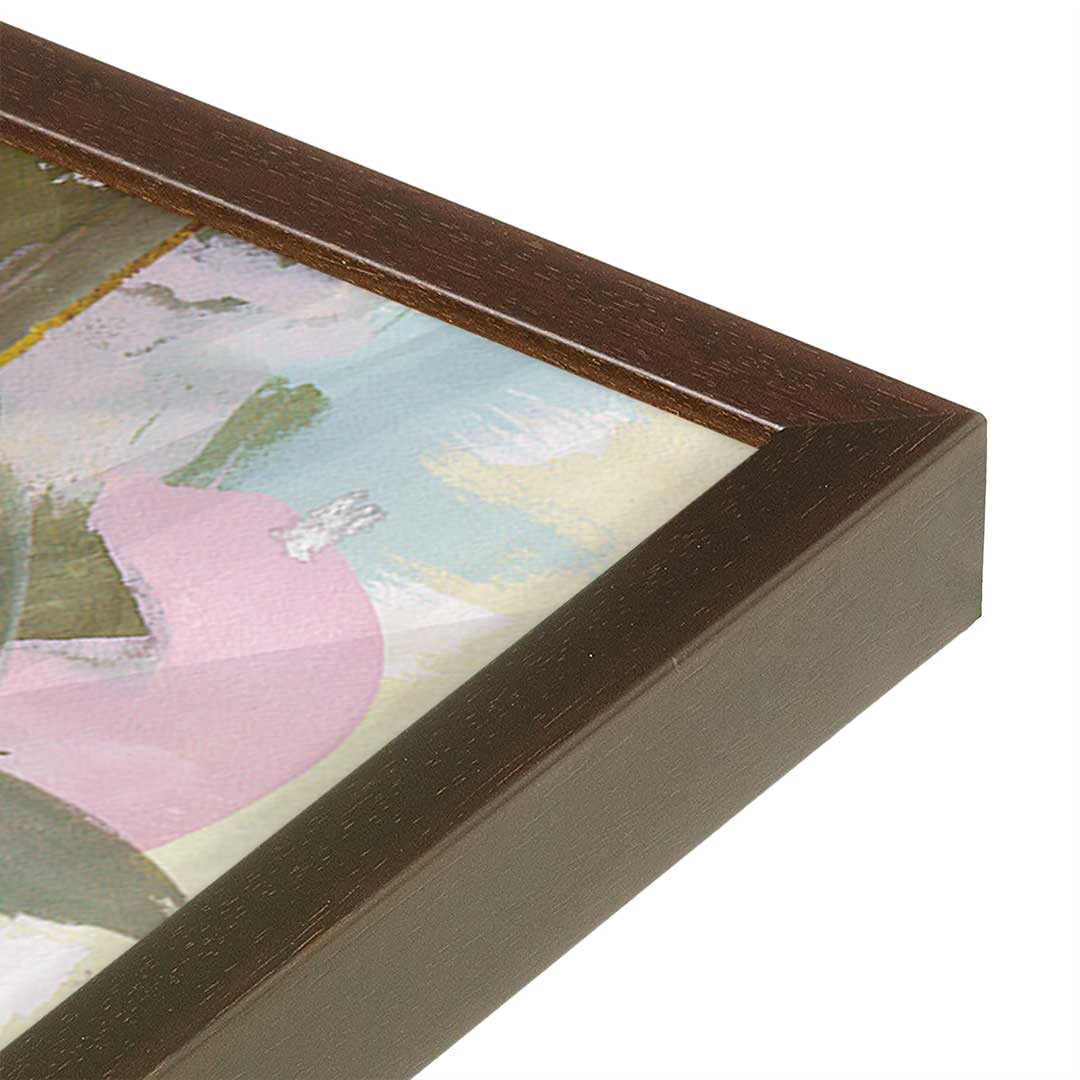 [Color:Espresso], Picture of art in a Espresso frame at an angle