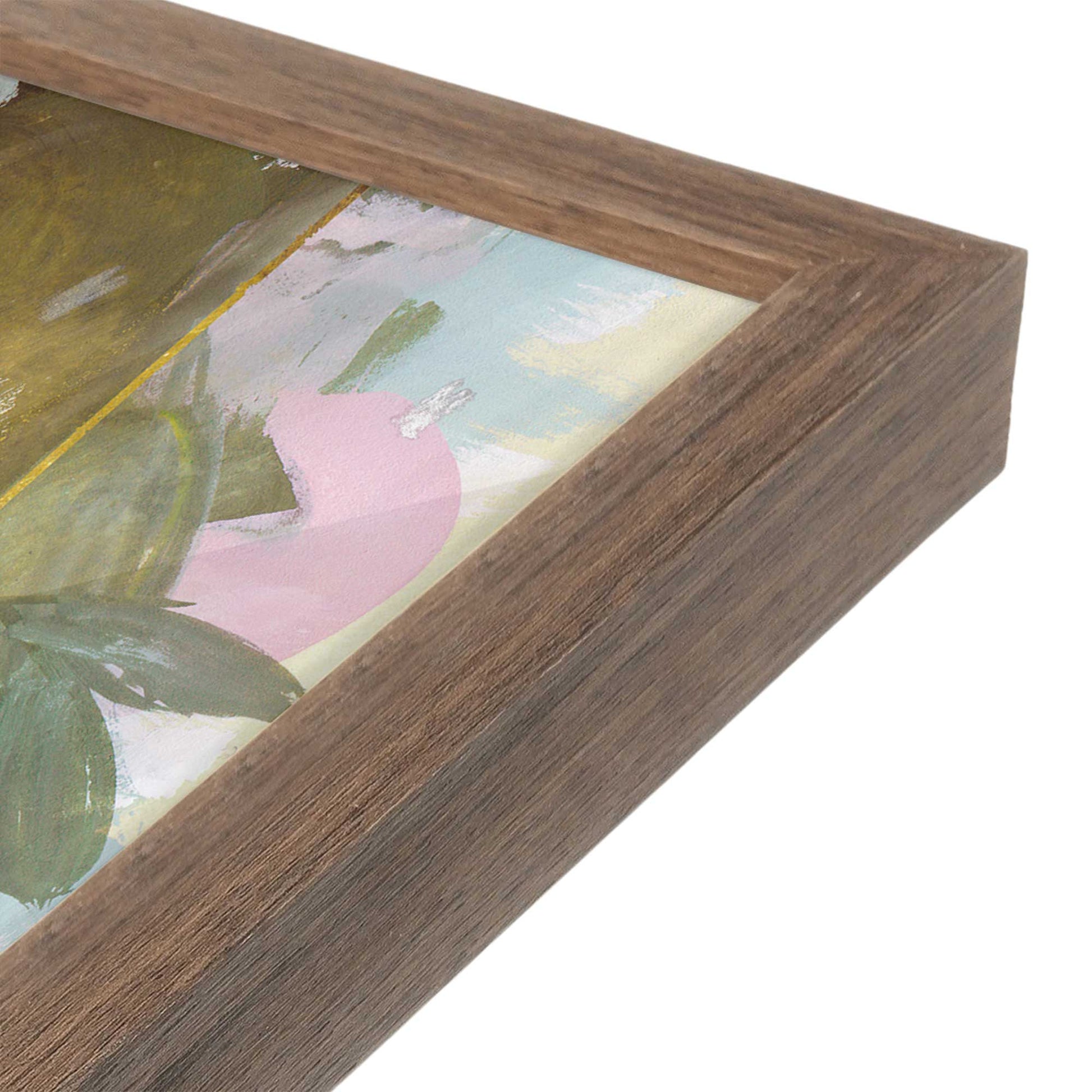 [Color:Walnut], Picture of art in a Walnut frame at an angle