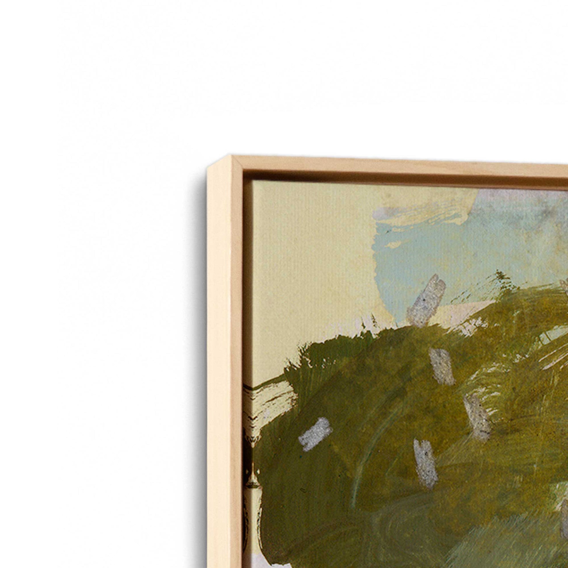 [Color:American Maple], Picture of art in a American Maple frame at an angle