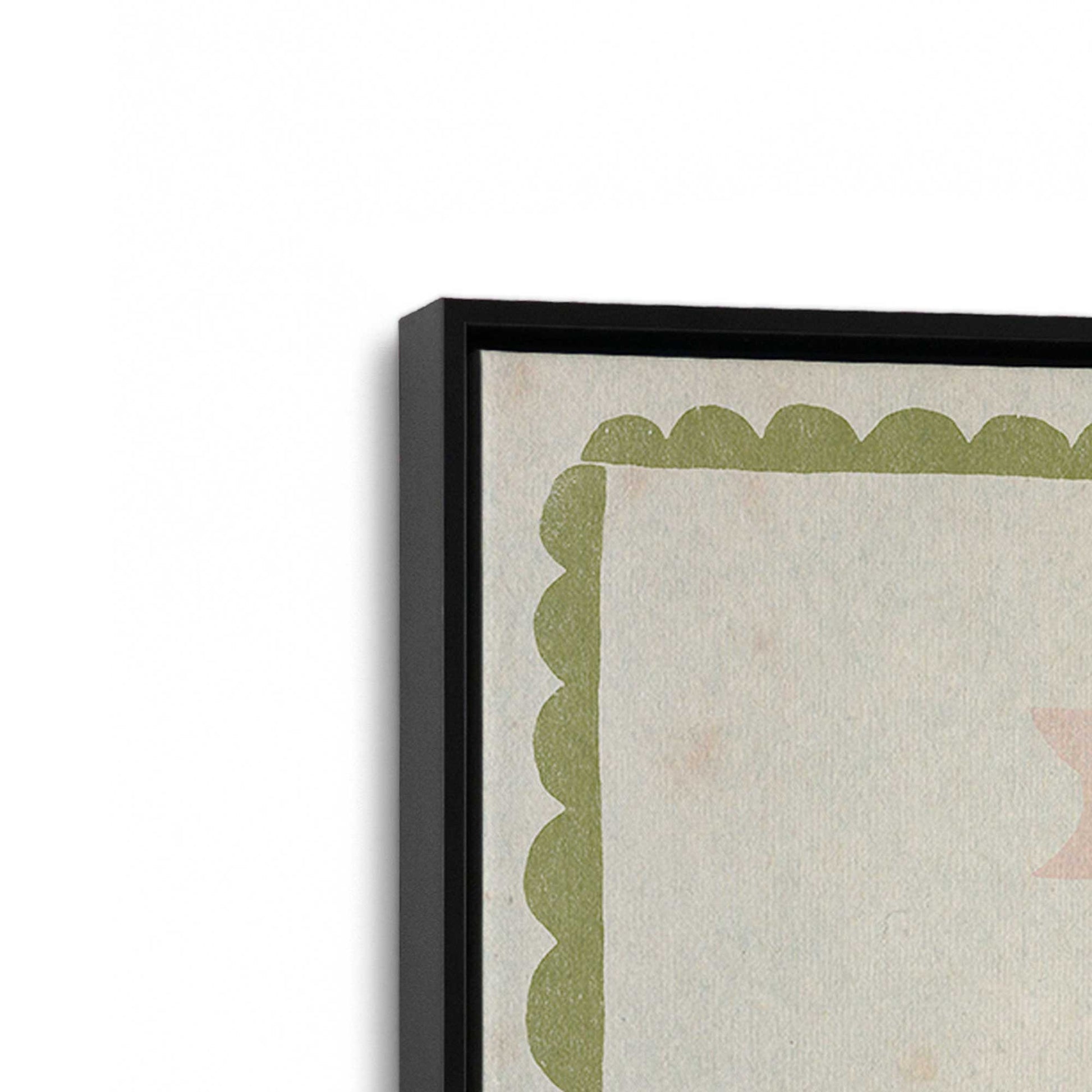 [Color:Satin Black], Picture of art in a Satin Black frame at an angle