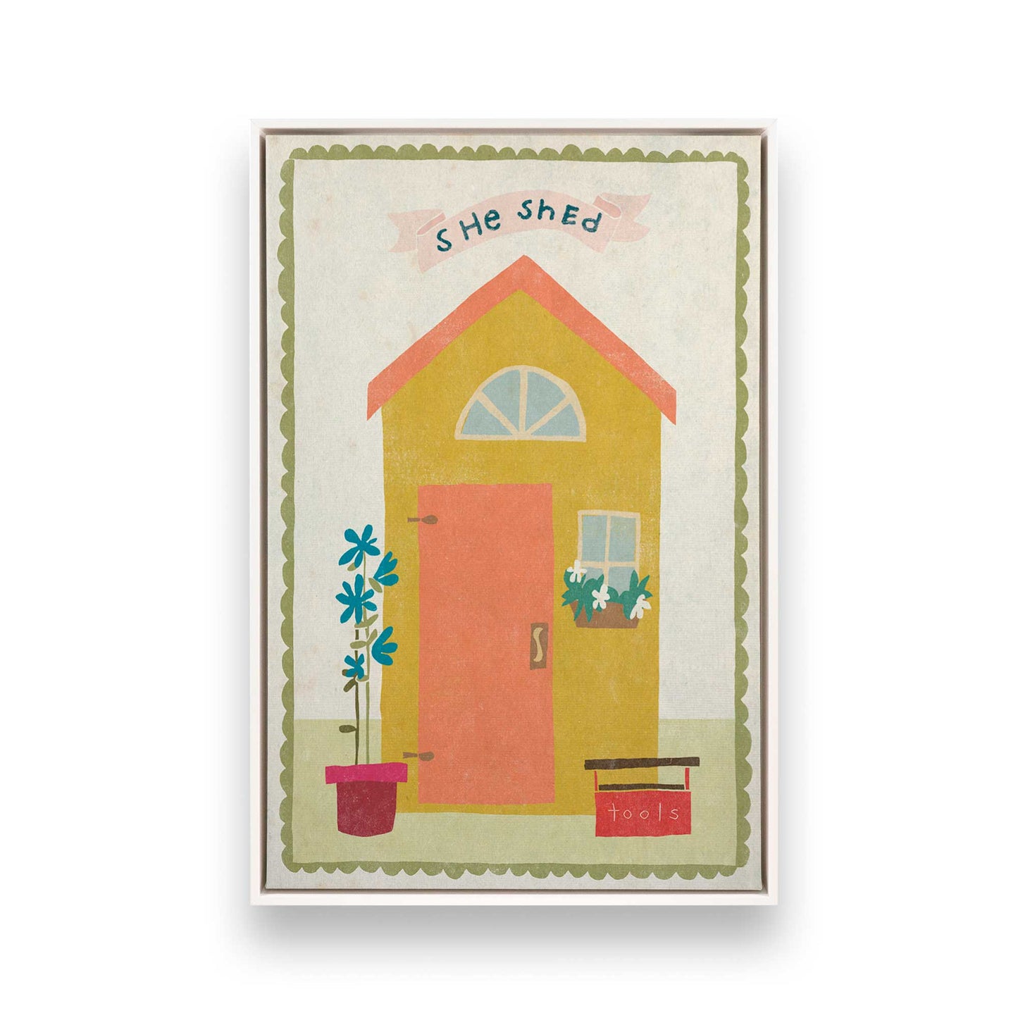 [Color:Opaque White], Picture of art in a White frame