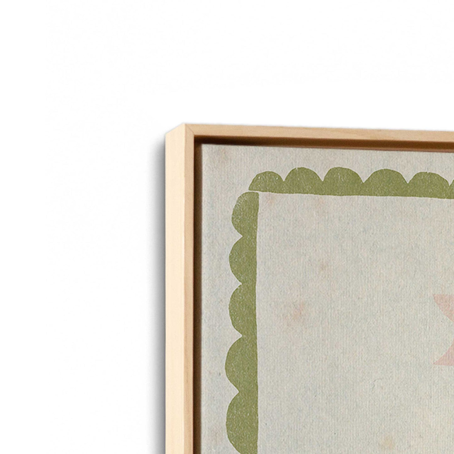 [Color:American Maple], Picture of art in a American Maple frame at an angle