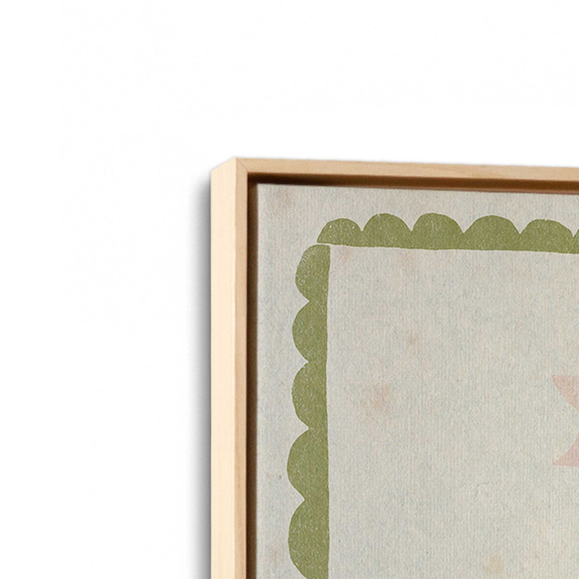 [Color:American Maple], Picture of art in a American Maple frame at an angle