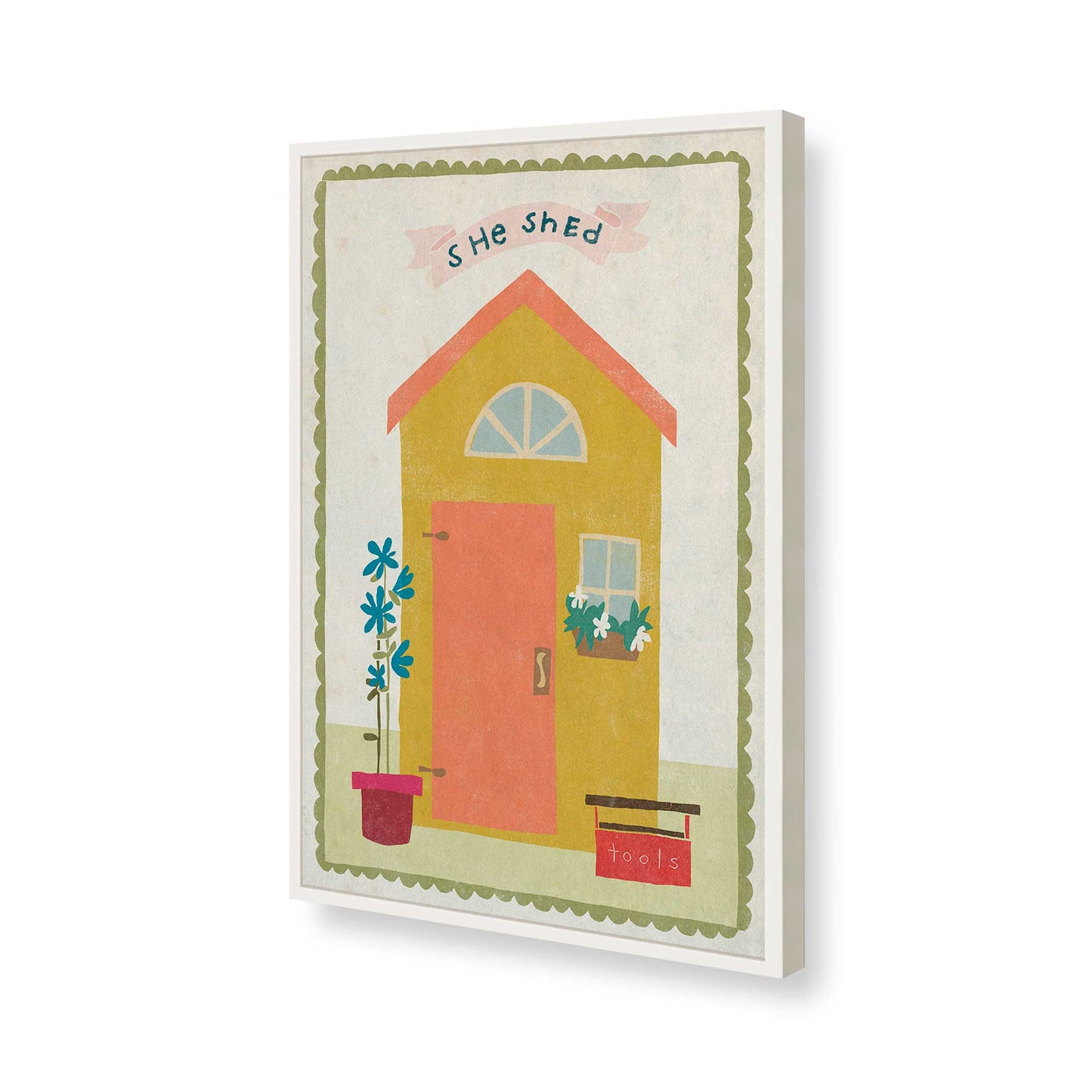 [Color:Opaque White], Picture of art in a Opaque White frame of the corner
