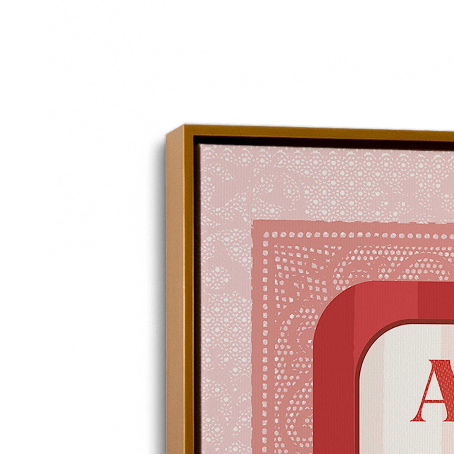 [Color:Polished Gold], Picture of art in a Polished Gold frame at an angle