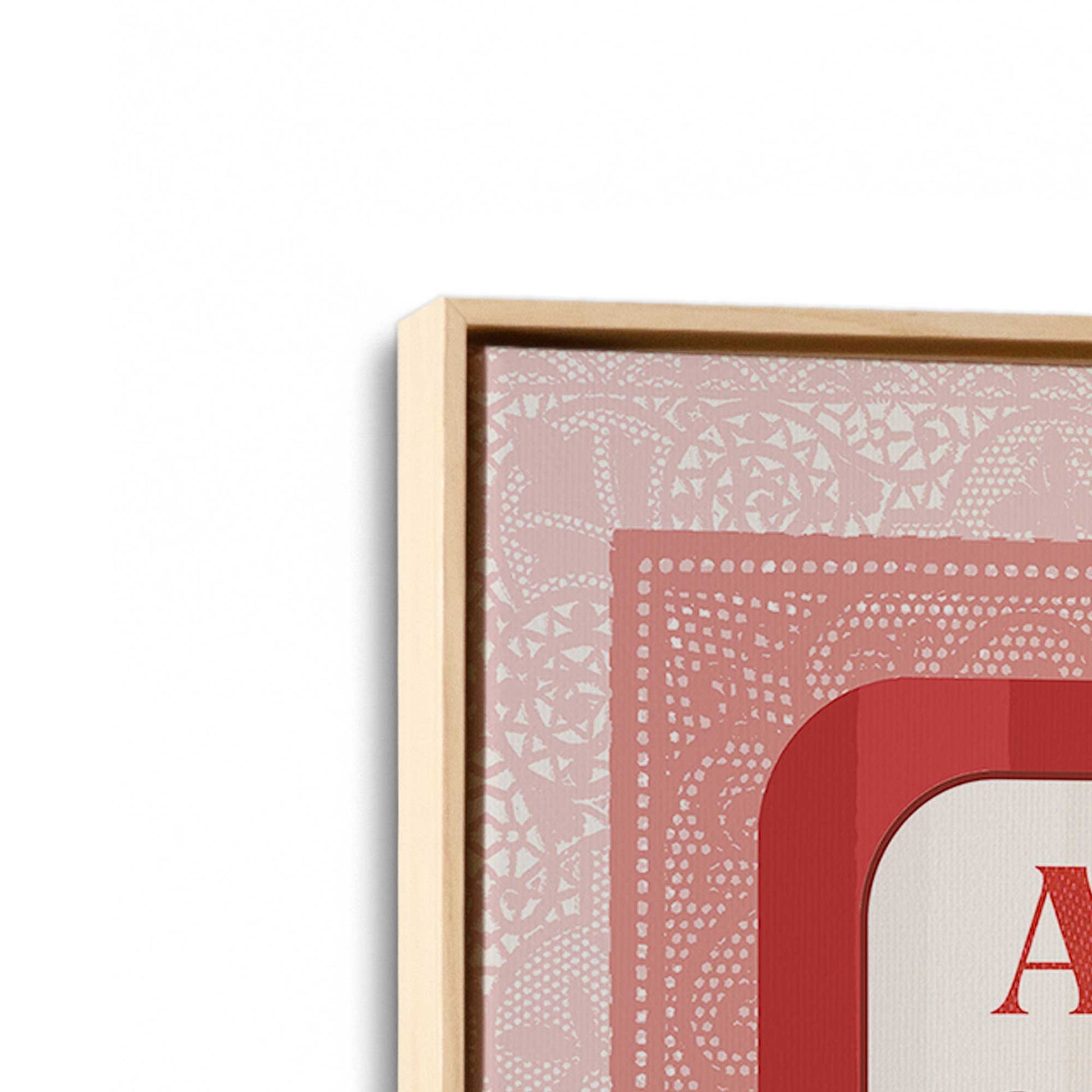 [Color:American Maple], Picture of art in a American Maple frame at an angle