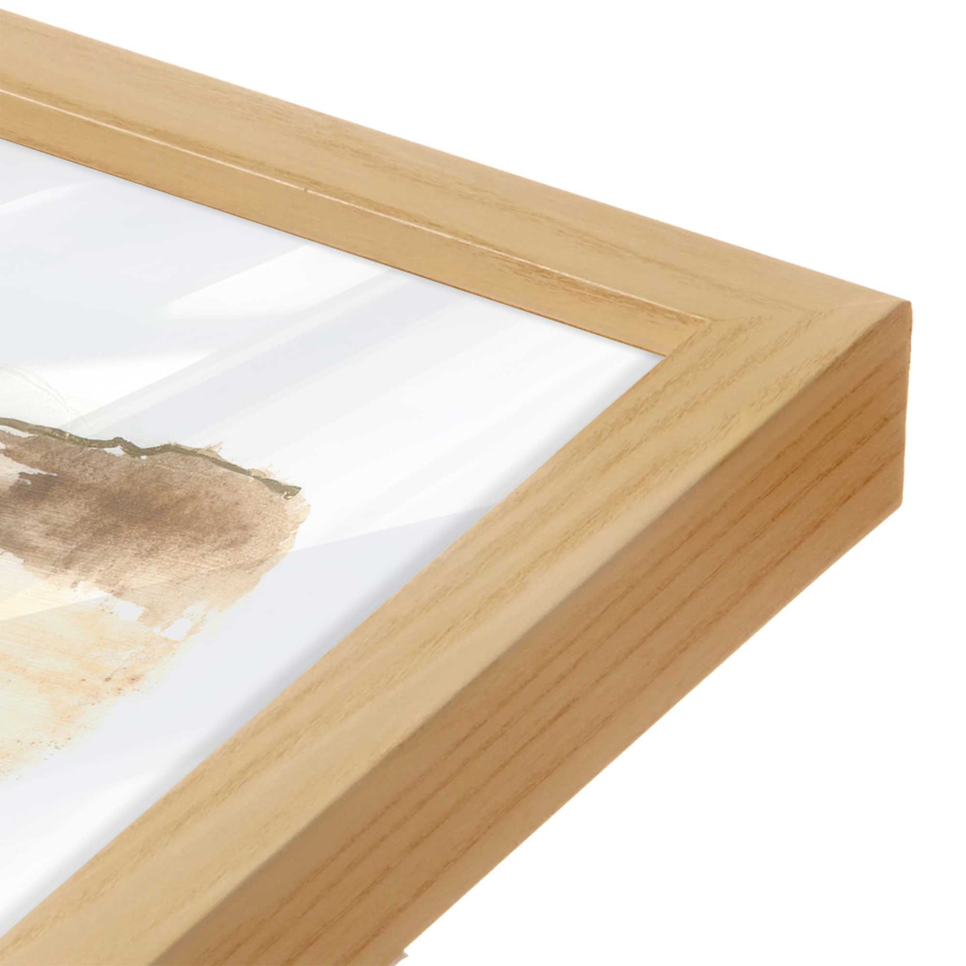 [Color:American Maple], Picture of art in a American Maple frame at an angle
