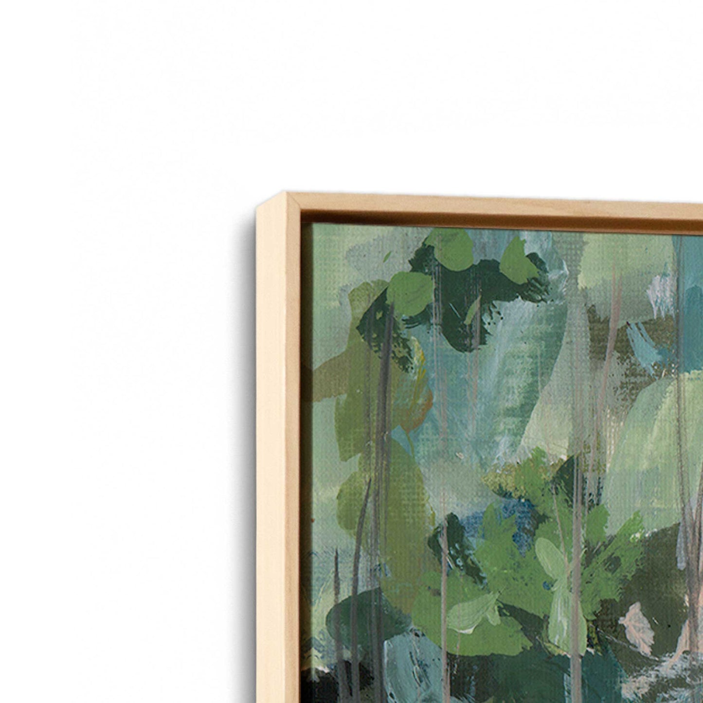 [Color:American Maple], Picture of art in a American Maple frame at an angle