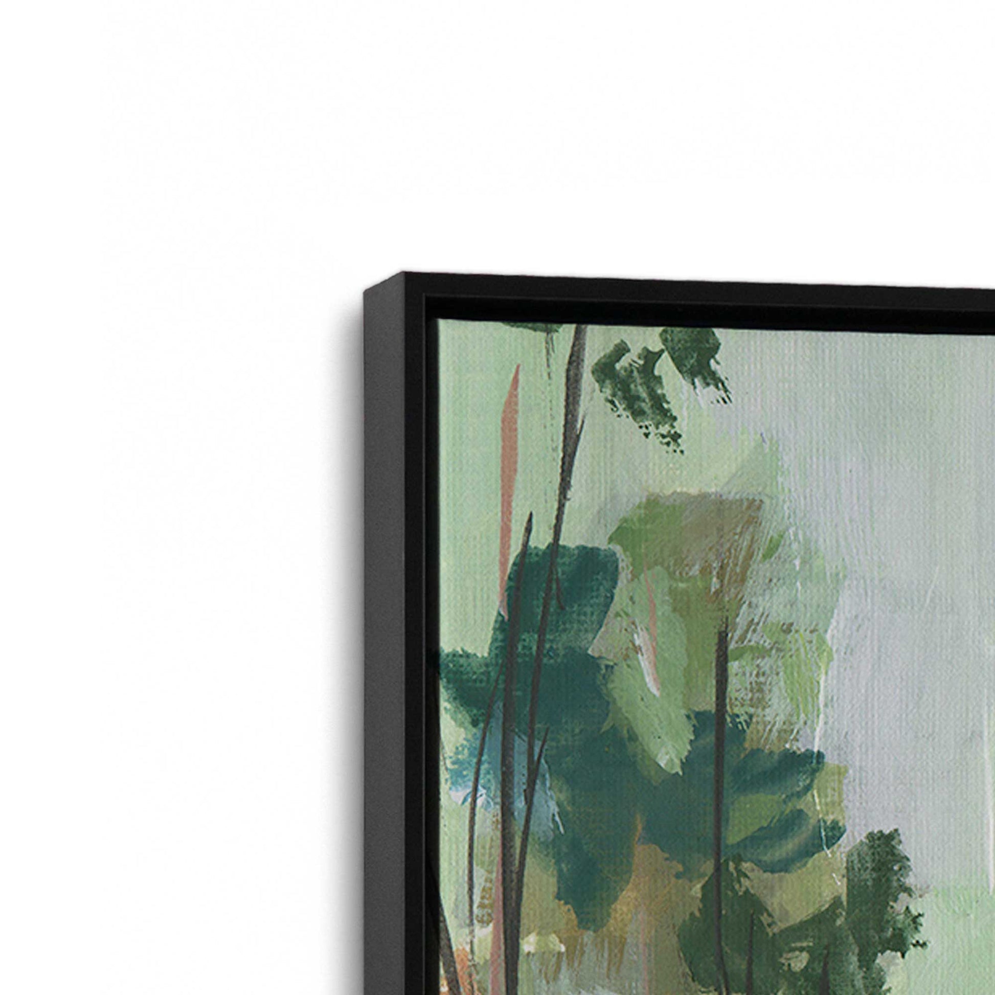[Color:Satin Black], Picture of art in a Satin Black frame at an angle