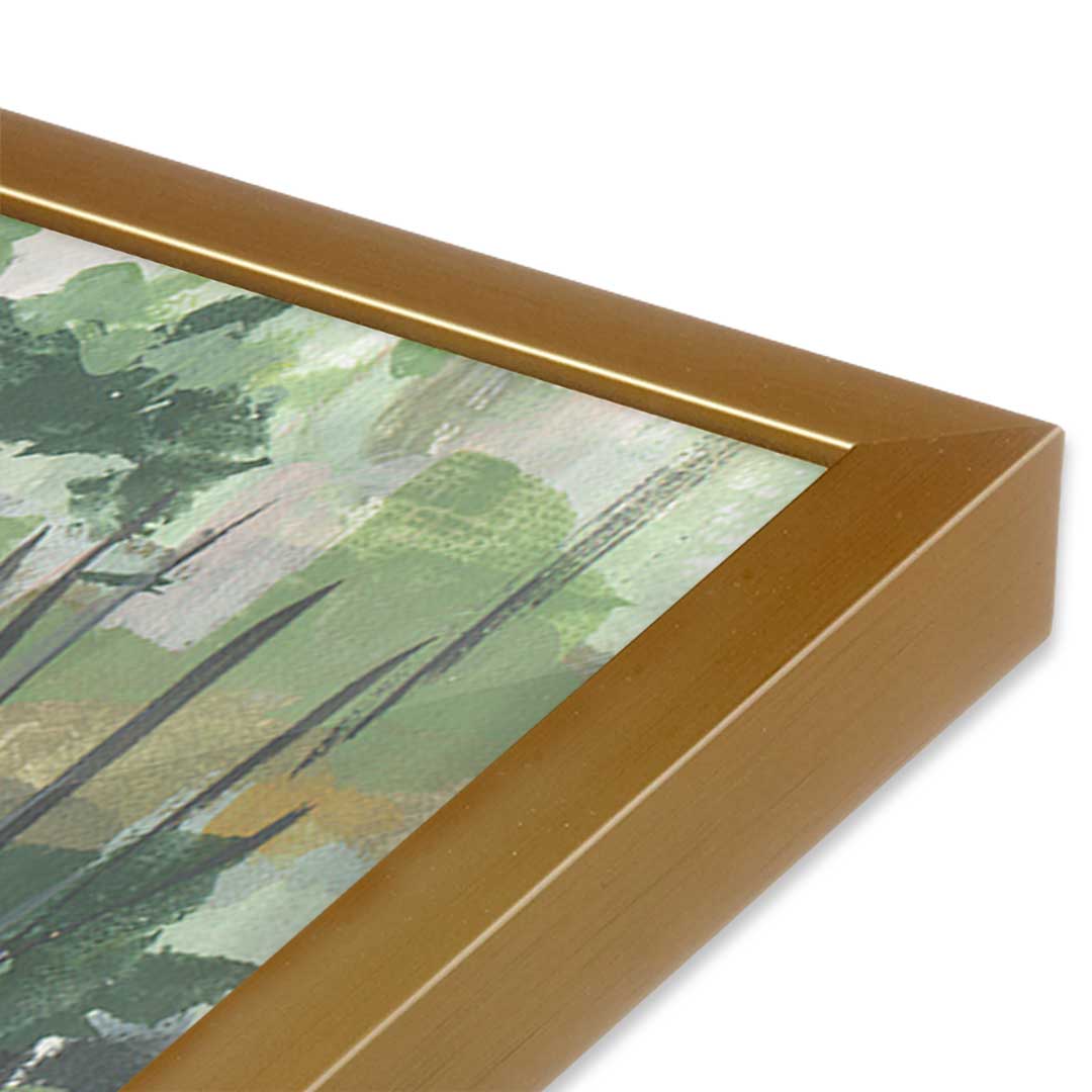 [Color:Polished Gold], Picture of art in a Polished Gold frame at an angle