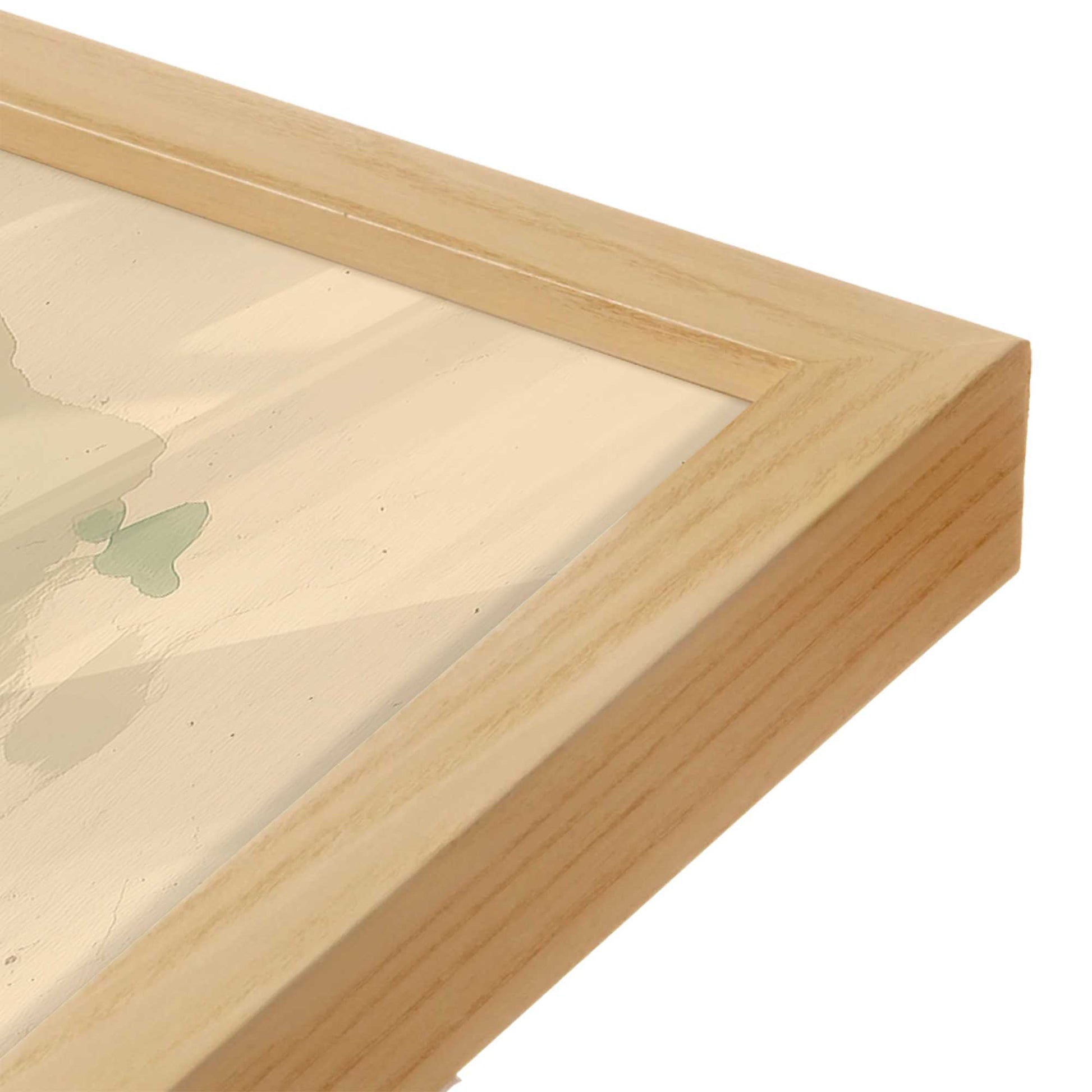 [Color:American Maple], Picture of art in a American Maple frame at an angle