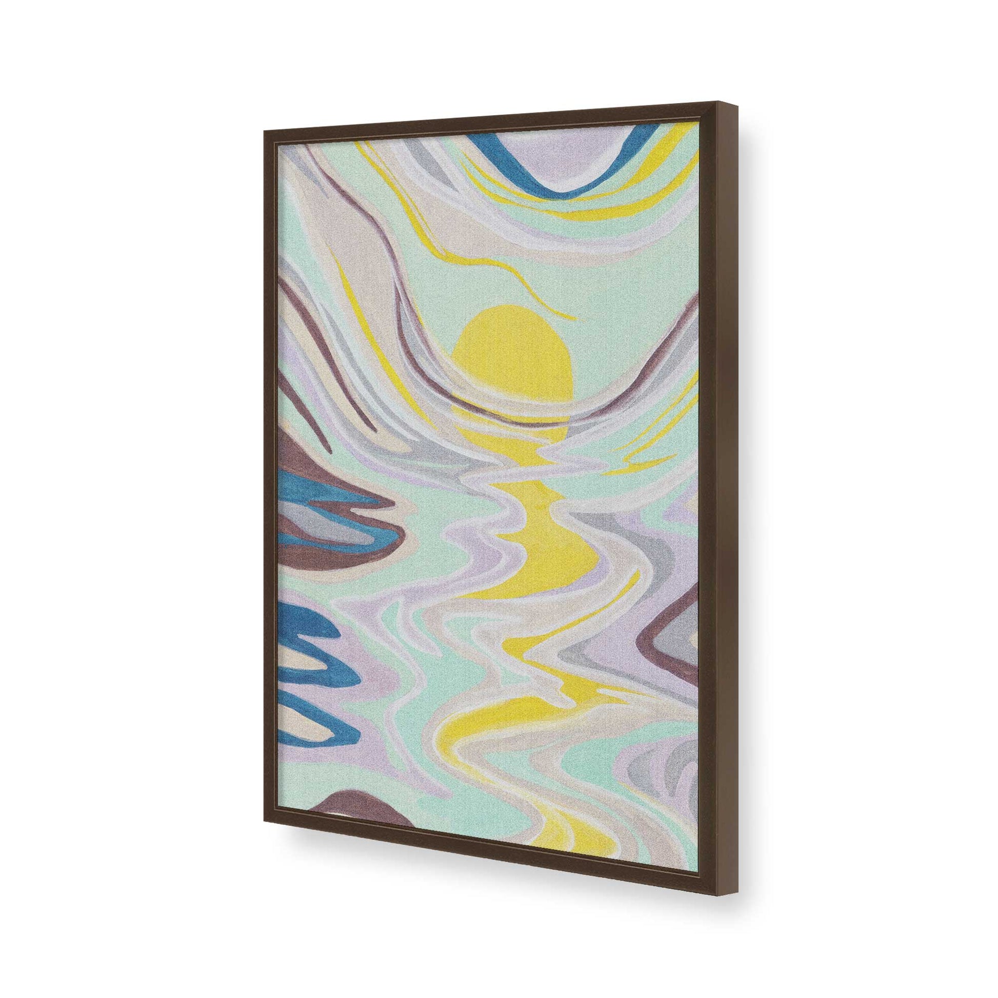 [Color:Brown], Picture of art in a Brown frame of the corner