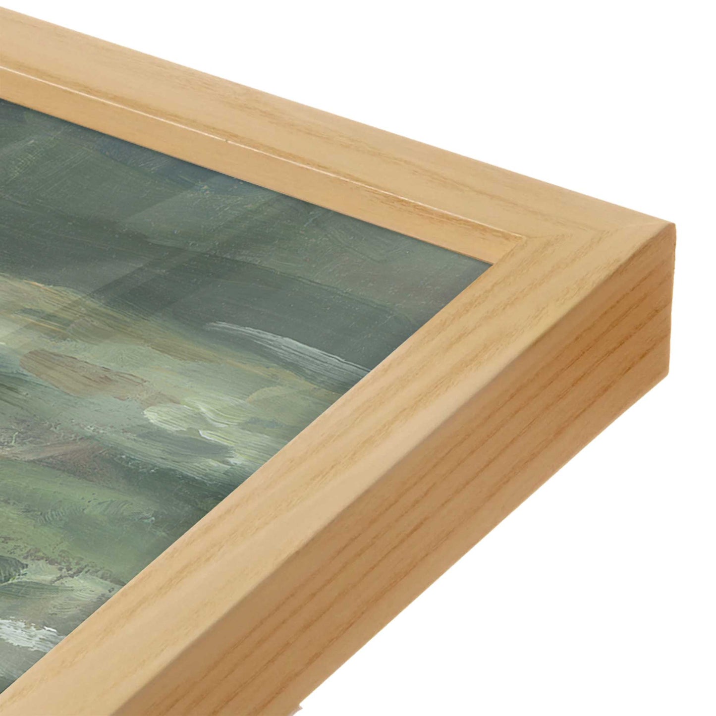 [Color:American Maple], Picture of art in a American Maple frame at an angle