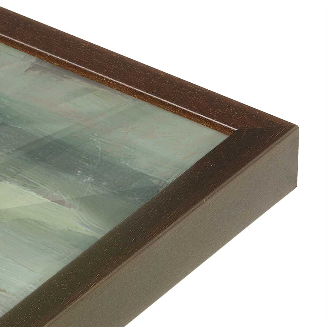 [Color:Brown], Picture of art in a Brown frame at an angle