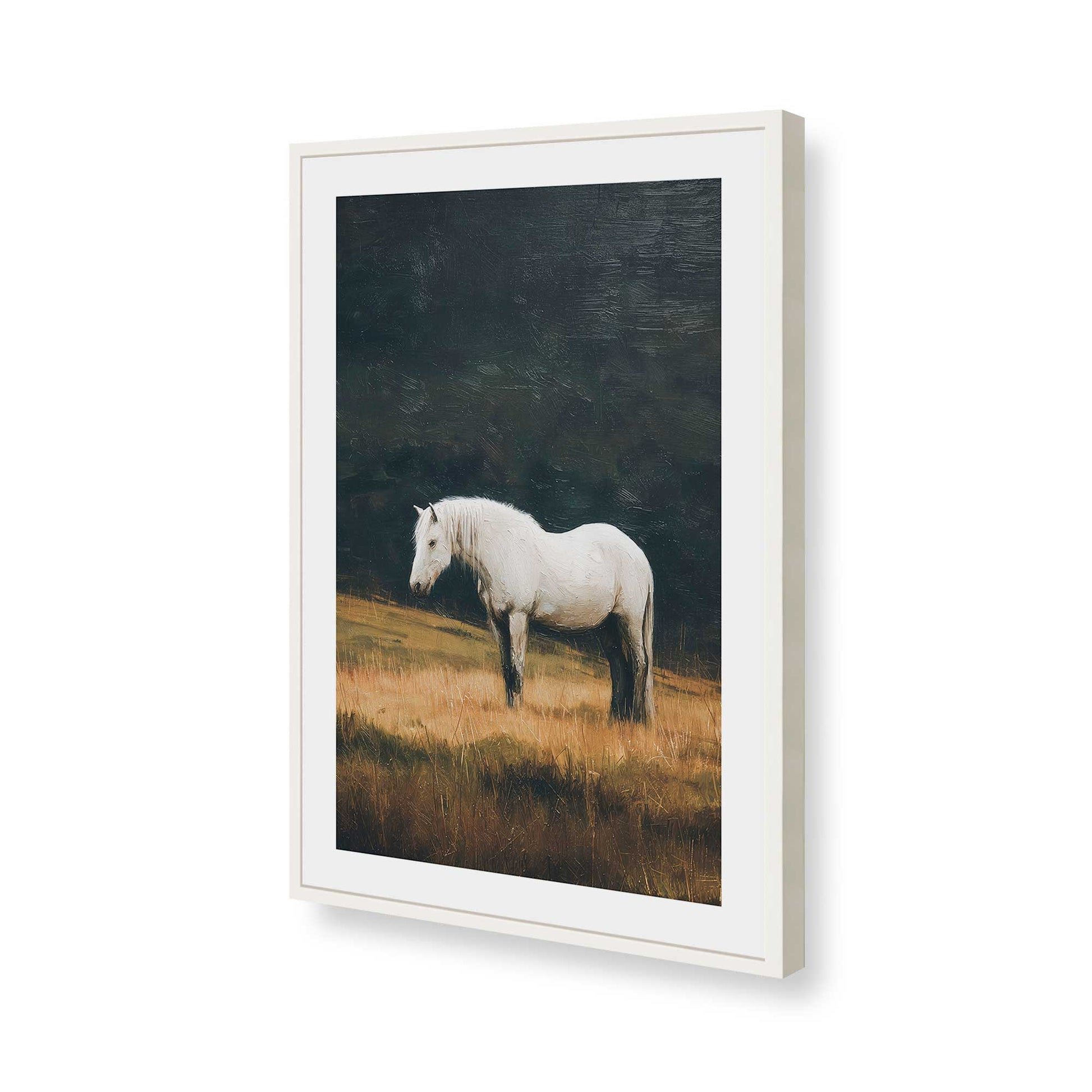 [Color:Opaque White], Picture of art in a Opaque White frame of the corner