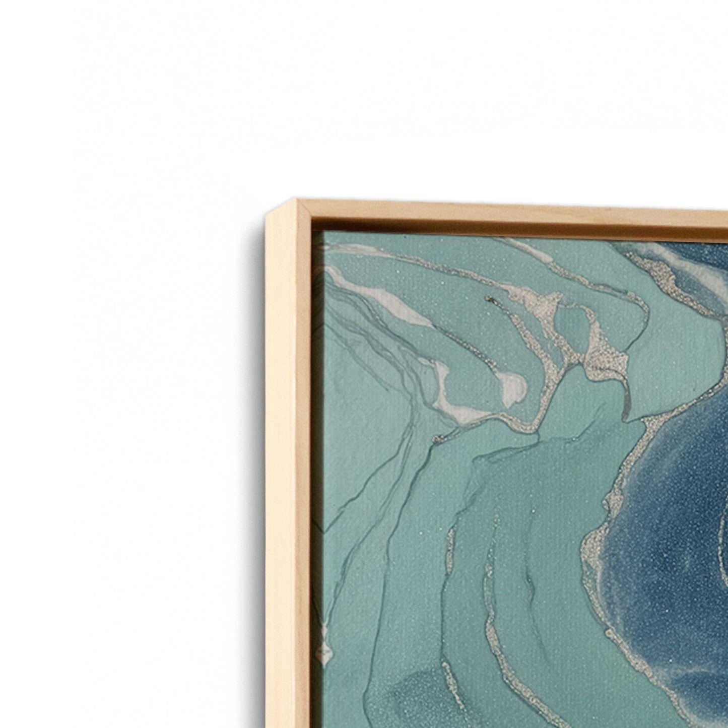 [Color:American Maple], Picture of art in a American Maple frame at an angle