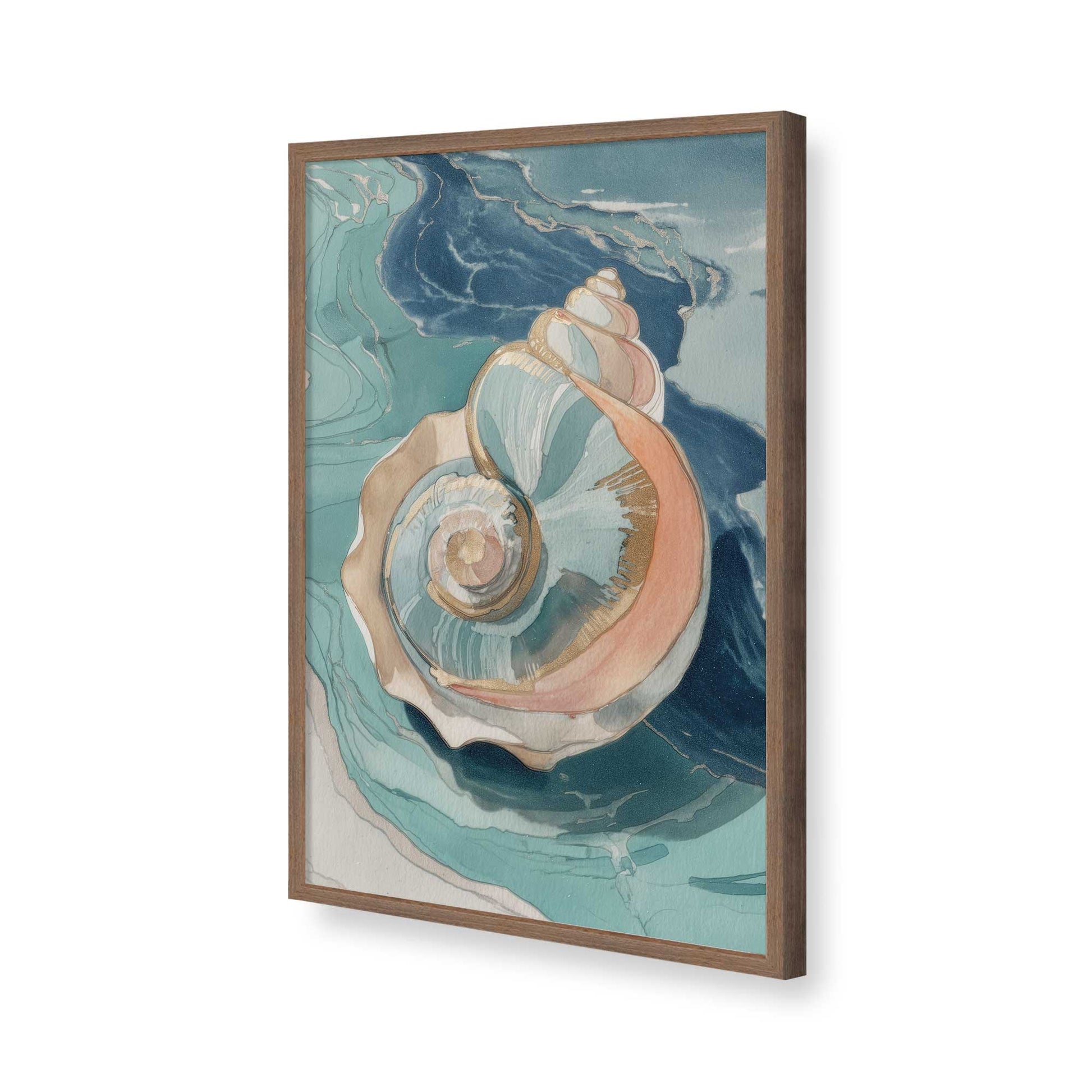 [Color:Walnut], Picture of art in a Walnut frame of the corner
