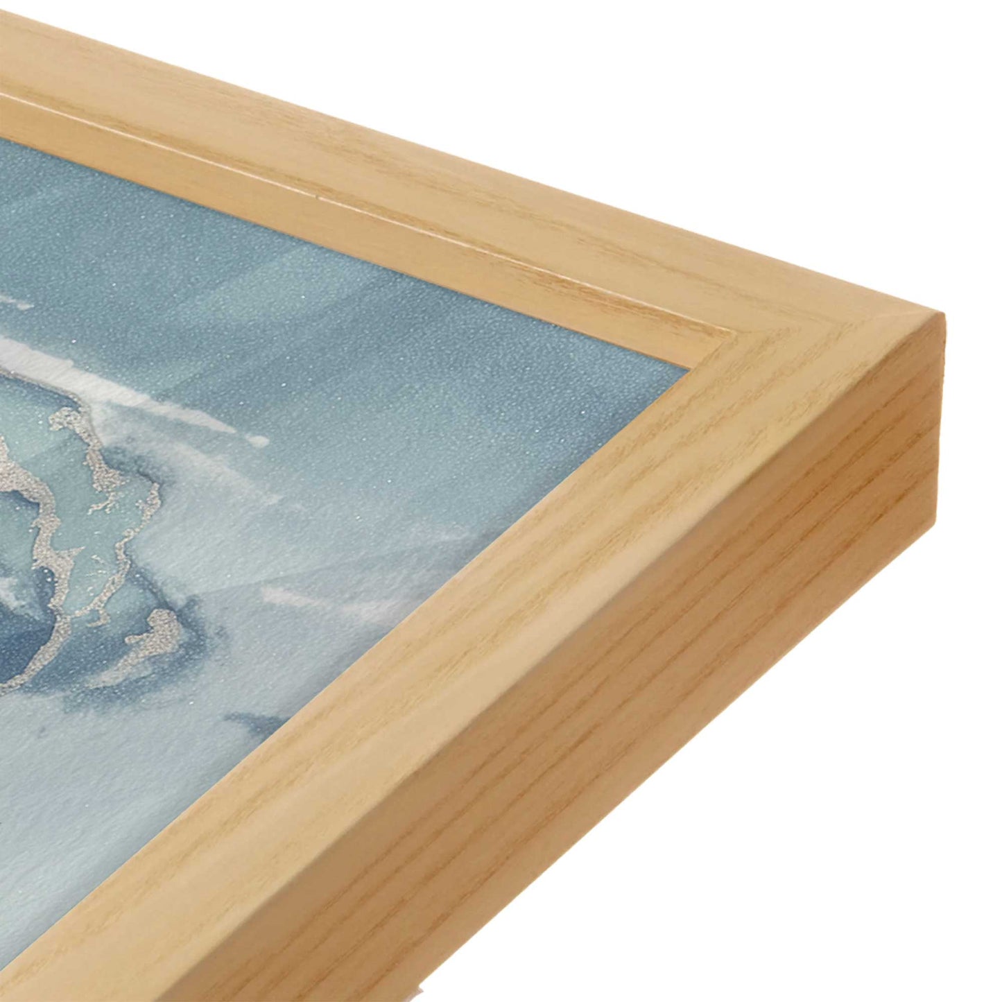 [Color:American Maple], Picture of art in a American Maple frame at an angle