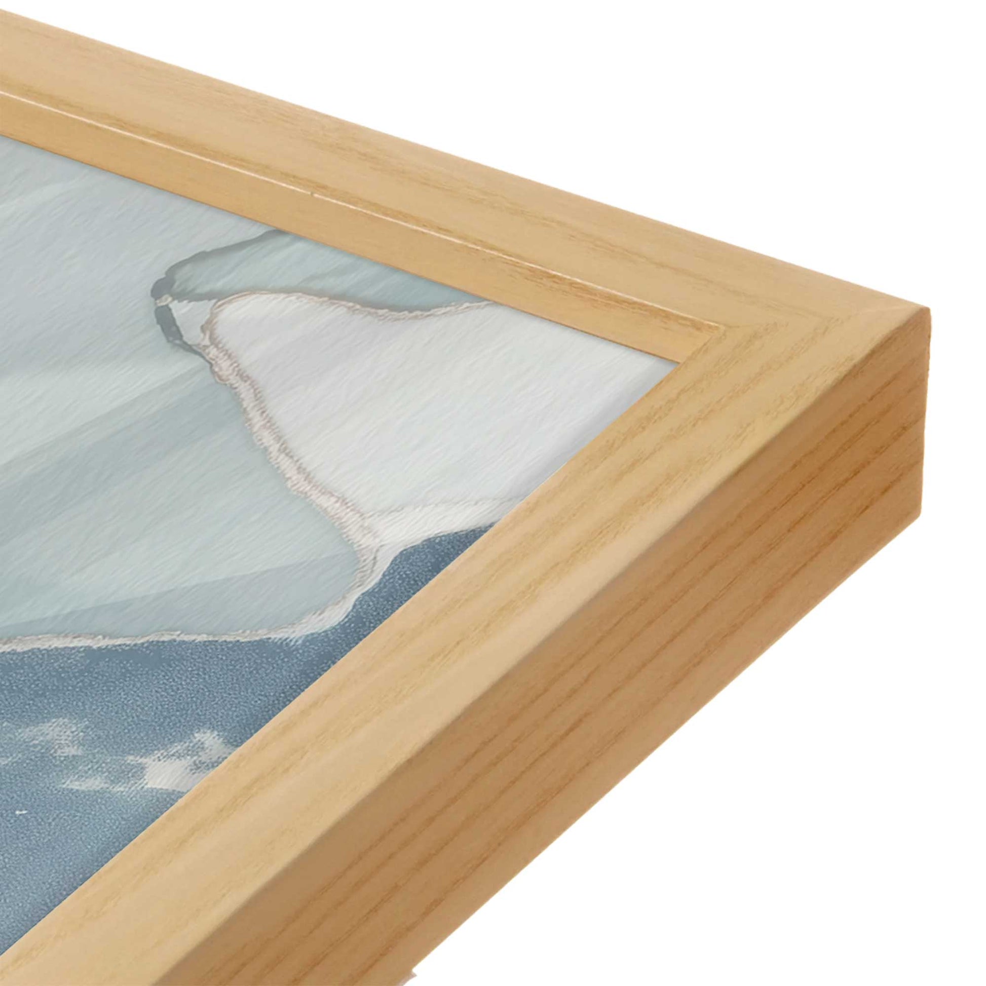 [Color:American Maple], Picture of art in a American Maple frame at an angle