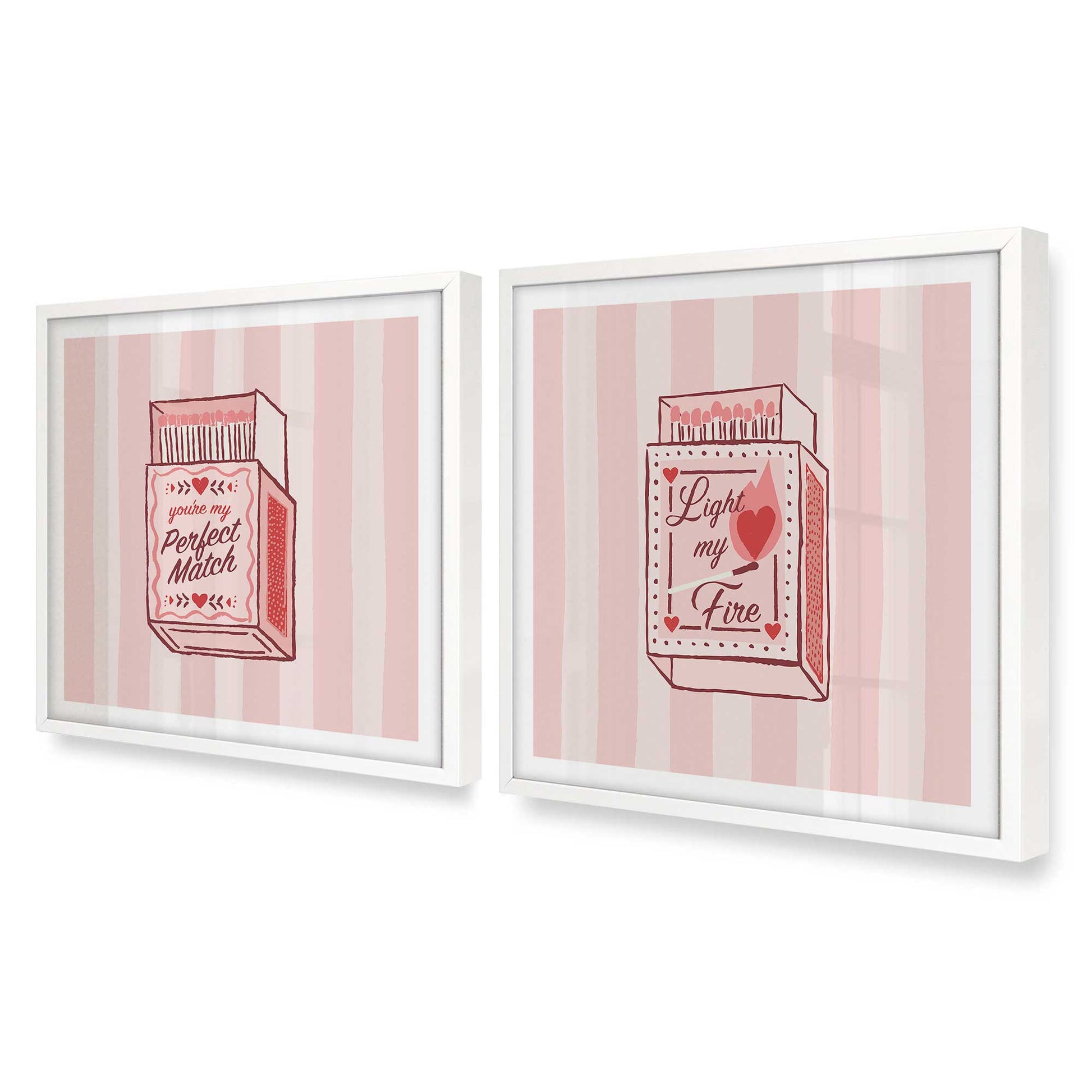 [Color:Opaque White], Picture of art in an Opaque White frame at an angle