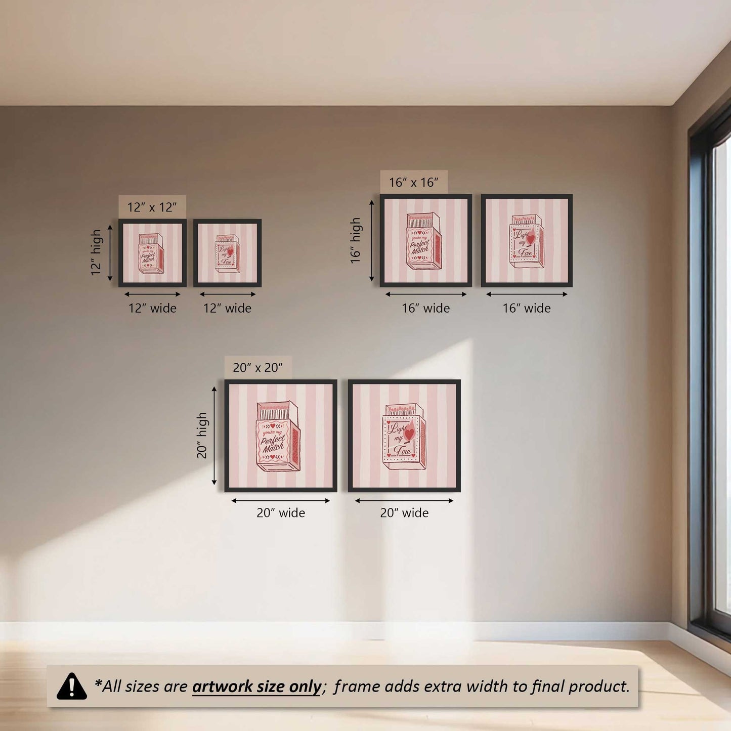 Spark Love Set Canvas Print, Set of 2