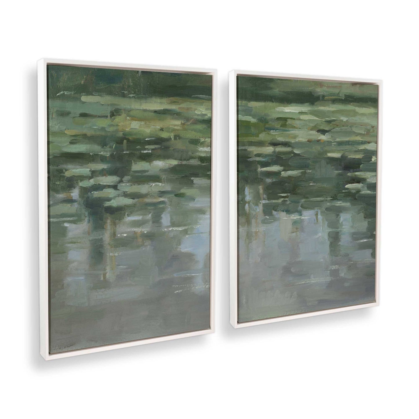 [Color:Opaque White], Picture of art in a White frame at an angle