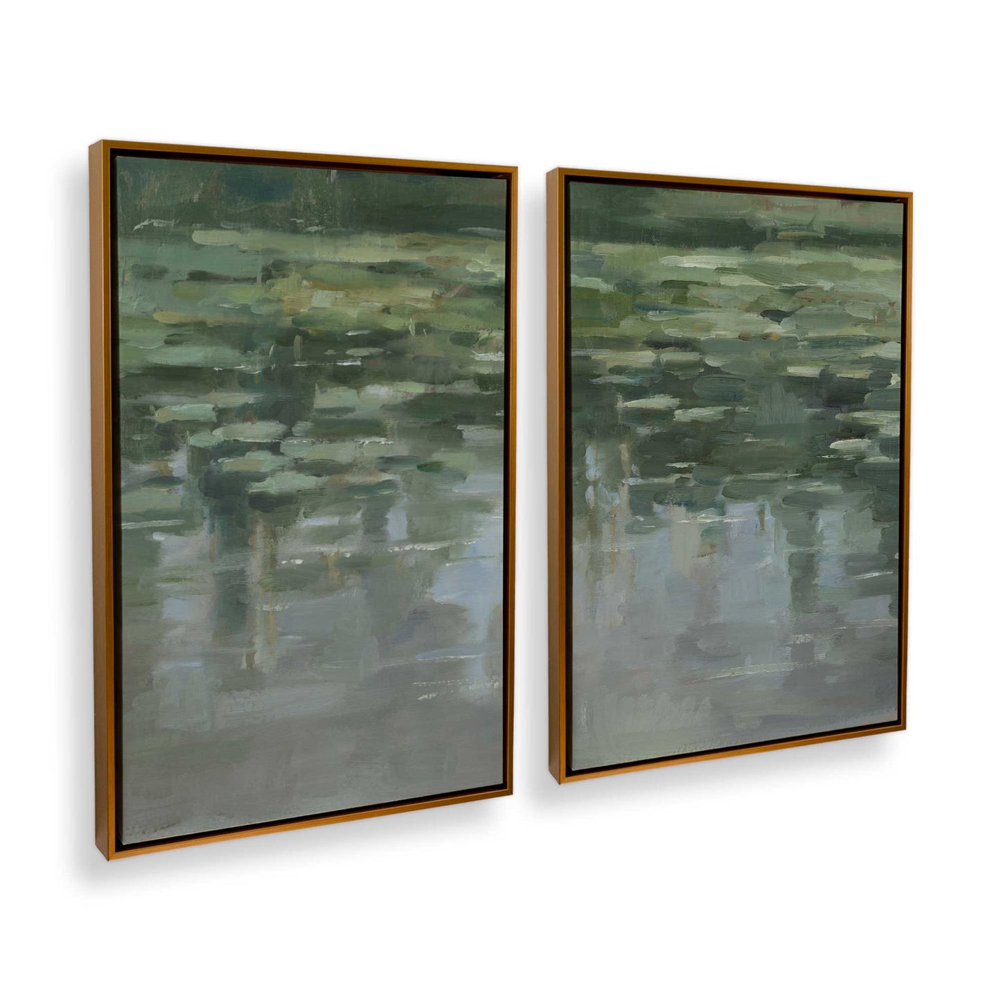 [Color:Polished Gold], Picture of art in a Polished Gold frame at an angle
