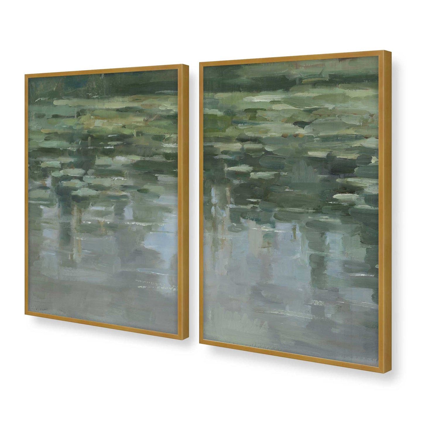 [Color:Polished Gold], Picture of art in a Polished Gold frame at an angle