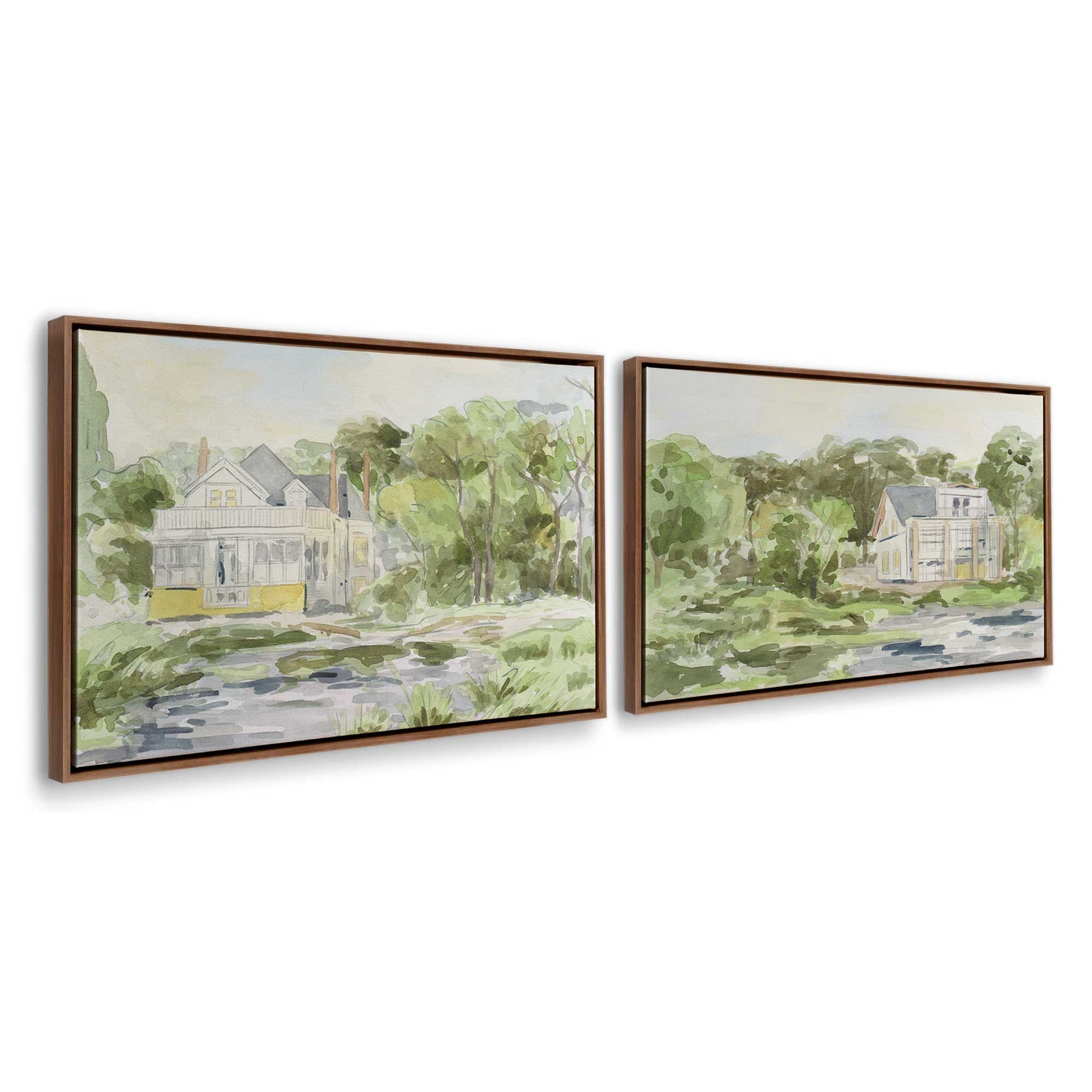 [Color:Walnut], Picture of art in a Walnut frame at an angle