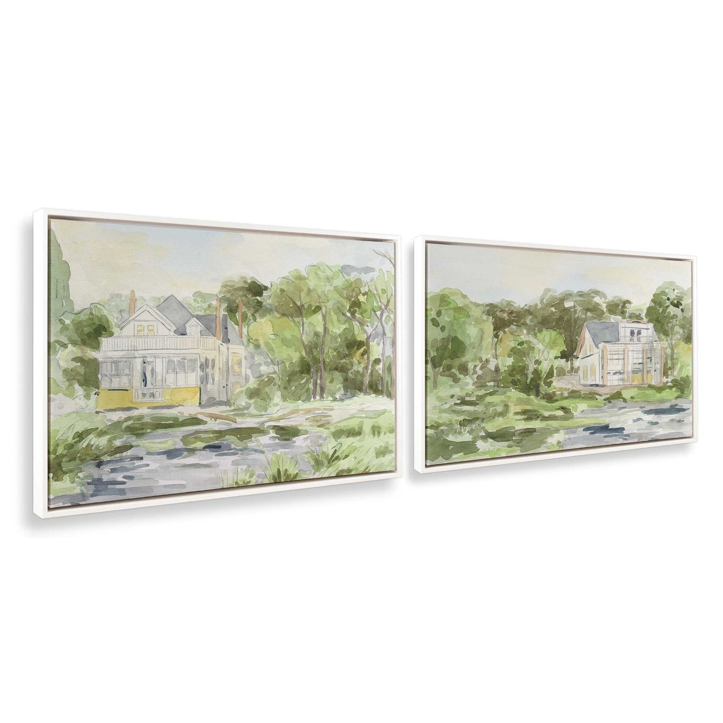 [Color:Opaque White], Picture of art in a White frame at an angle