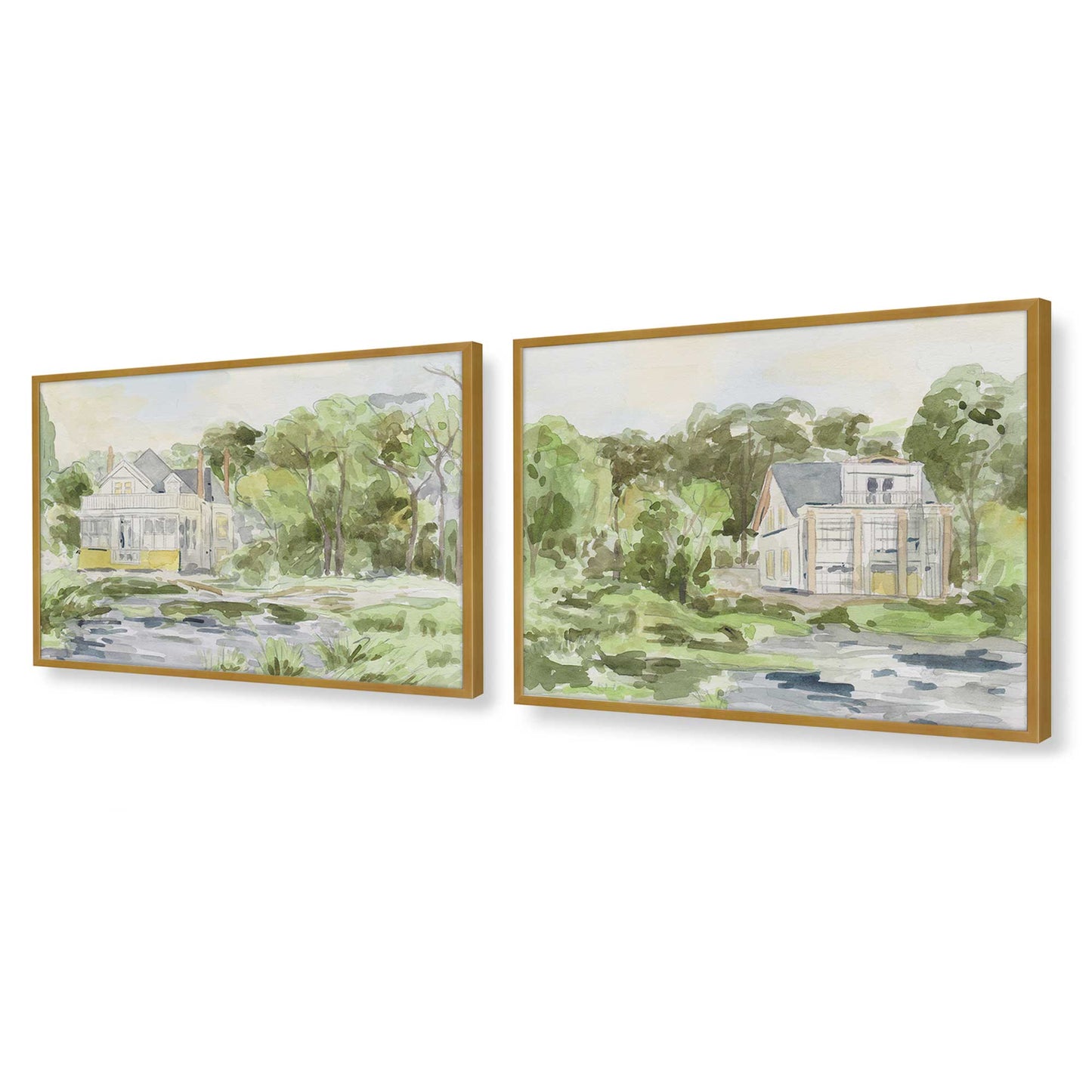 [Color:Polished Gold], Picture of art in a Polished Gold frame at an angle
