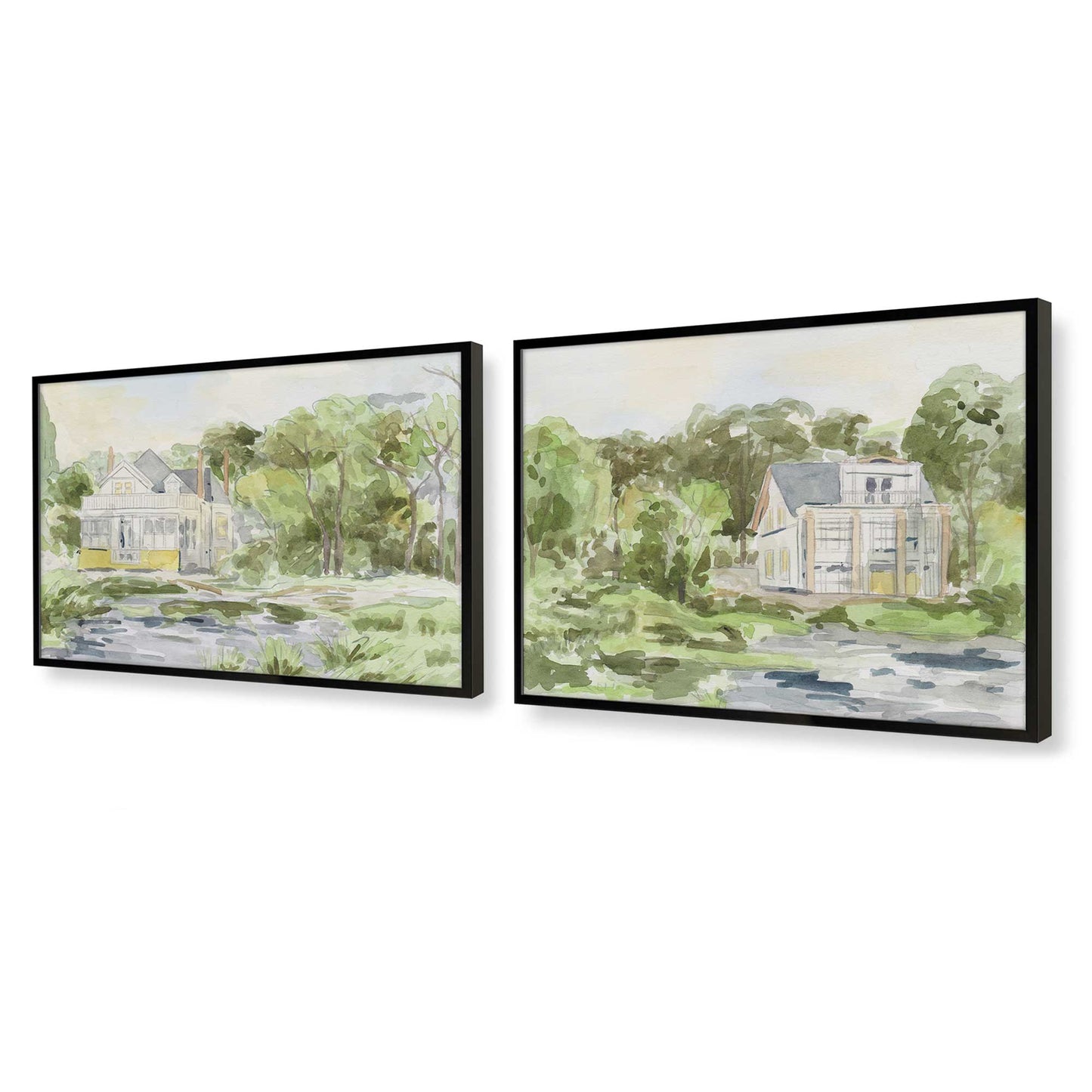 [Color:Satin Black], Picture of art in a Satin Black frame at an angle