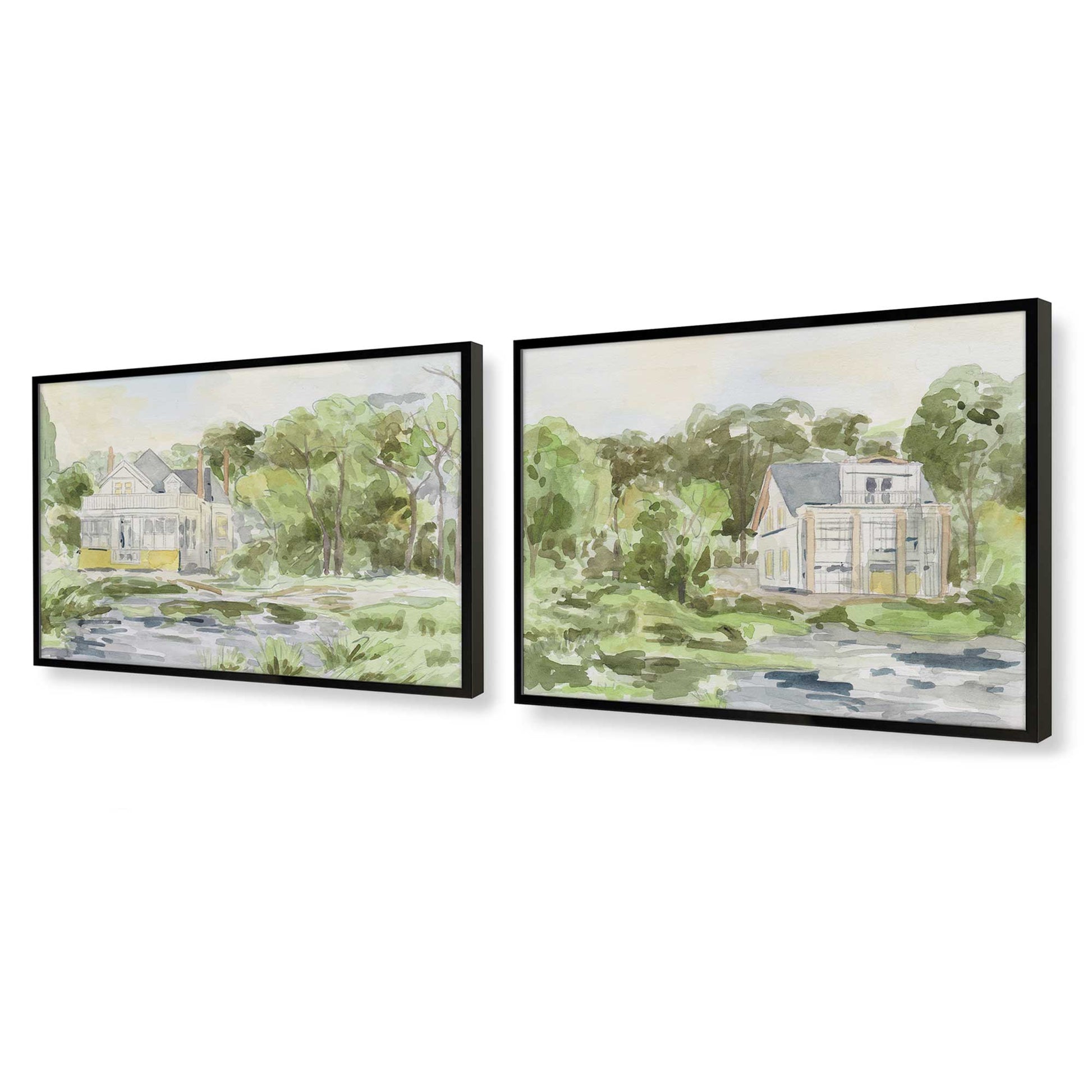 [Color:Satin Black], Picture of art in a Satin Black frame at an angle