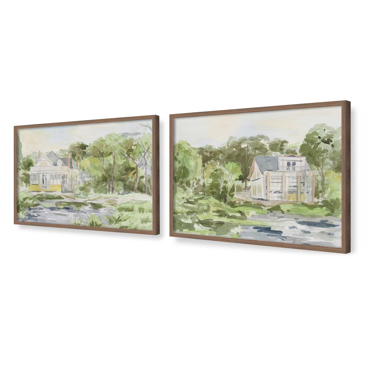 [Color:Walnut], Picture of art in a Walnut frame at an angle