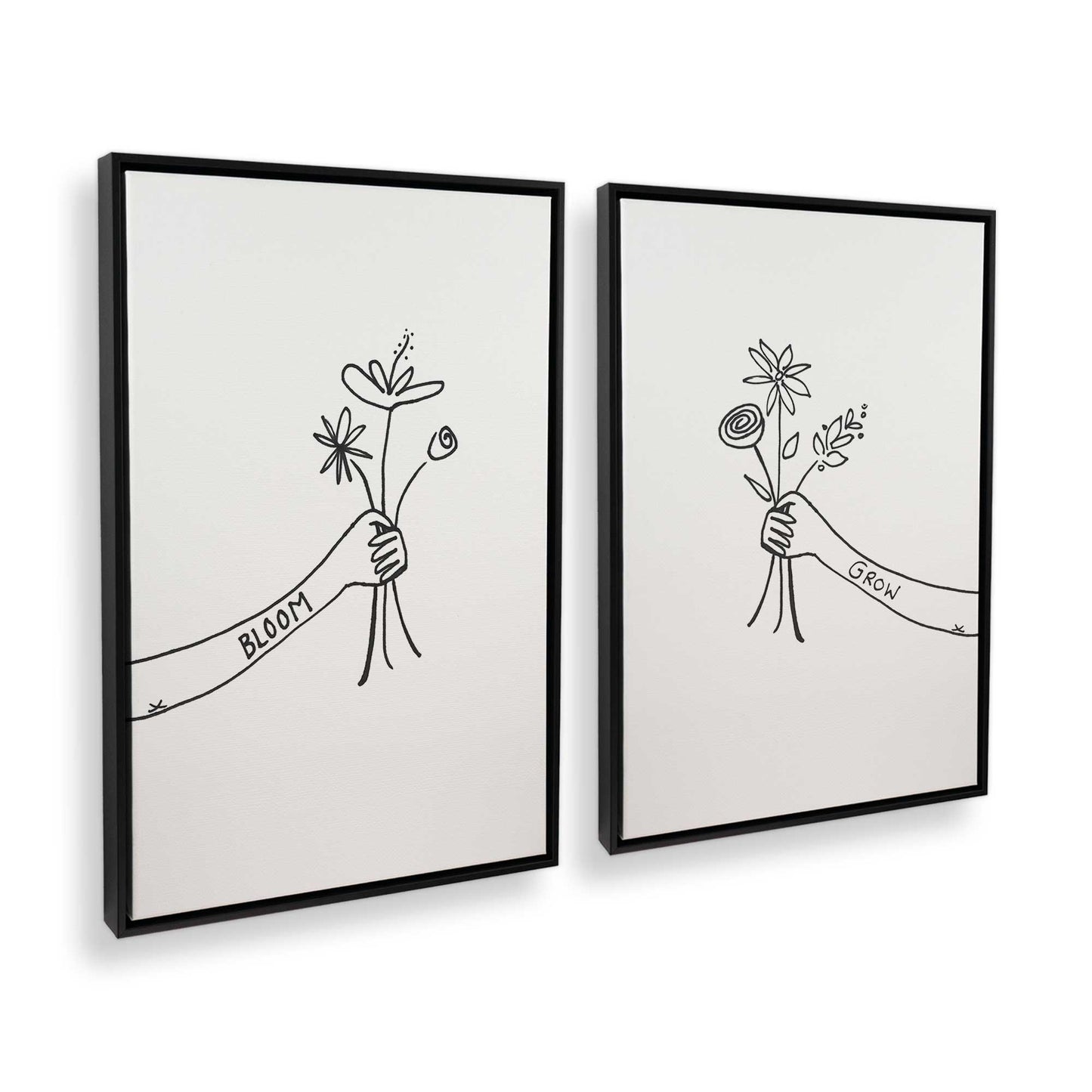 [Color:Satin Black], Picture of art in a Satin Black frame at an angle