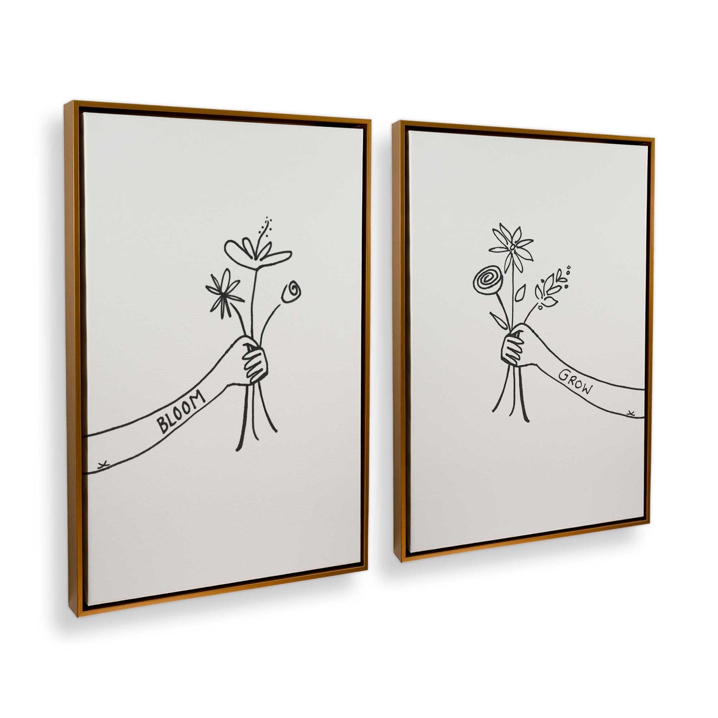 [Color:Polished Gold], Picture of art in a Polished Gold frame at an angle