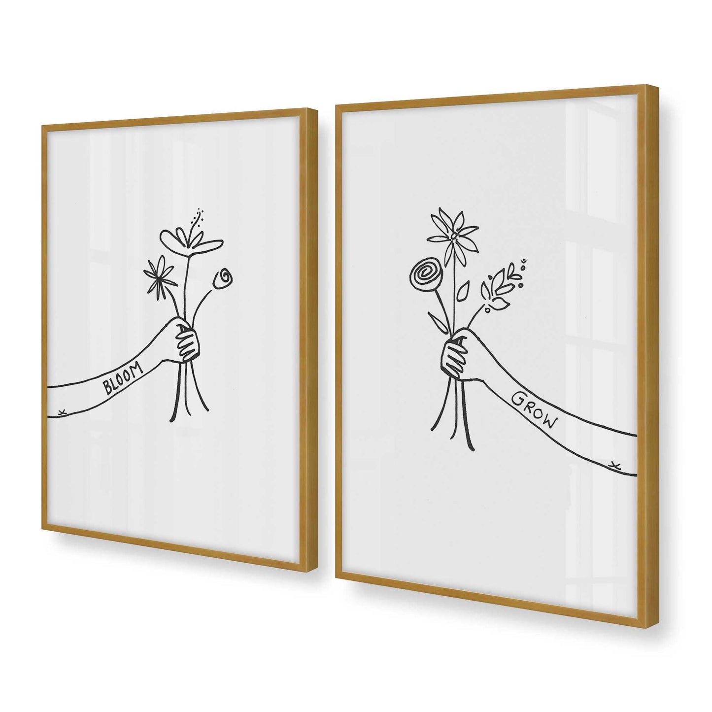 [Color:Polished Gold], Picture of art in a Polished Gold frame at an angle
