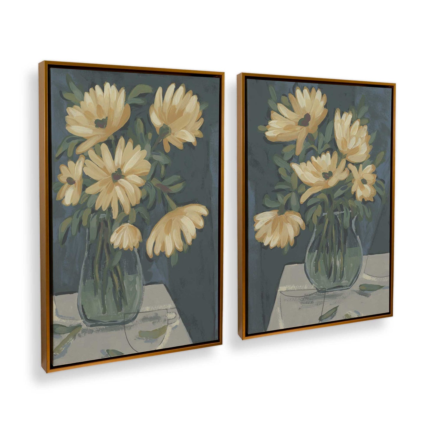 [Color:Polished Gold], Picture of art in a Polished Gold frame at an angle