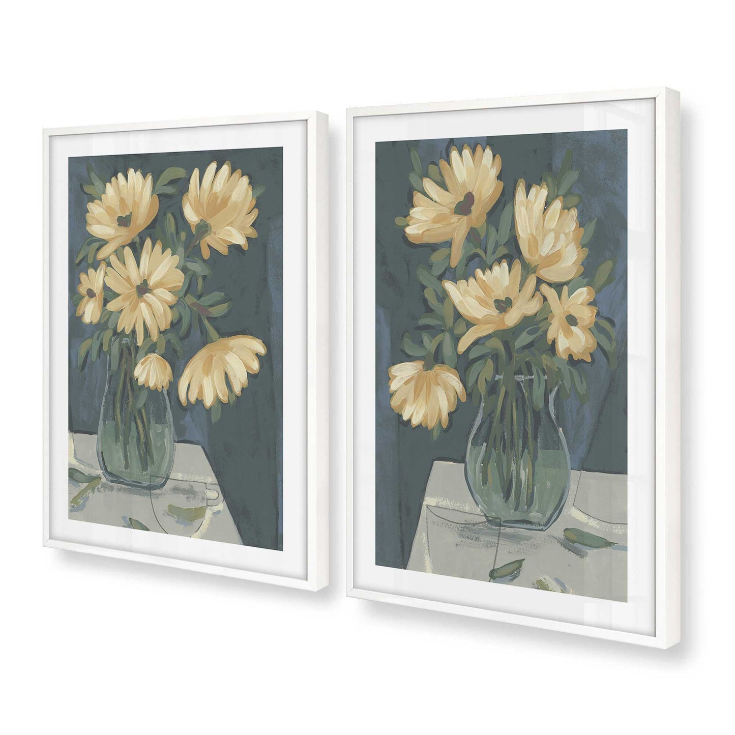 [Color:Opaque White], Picture of art in a Opaque White frame at an angle
